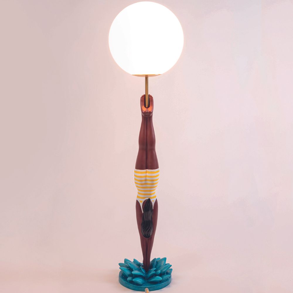 Tafellamp LADY DIVER 95 cm, geel, kunststof, Seletti