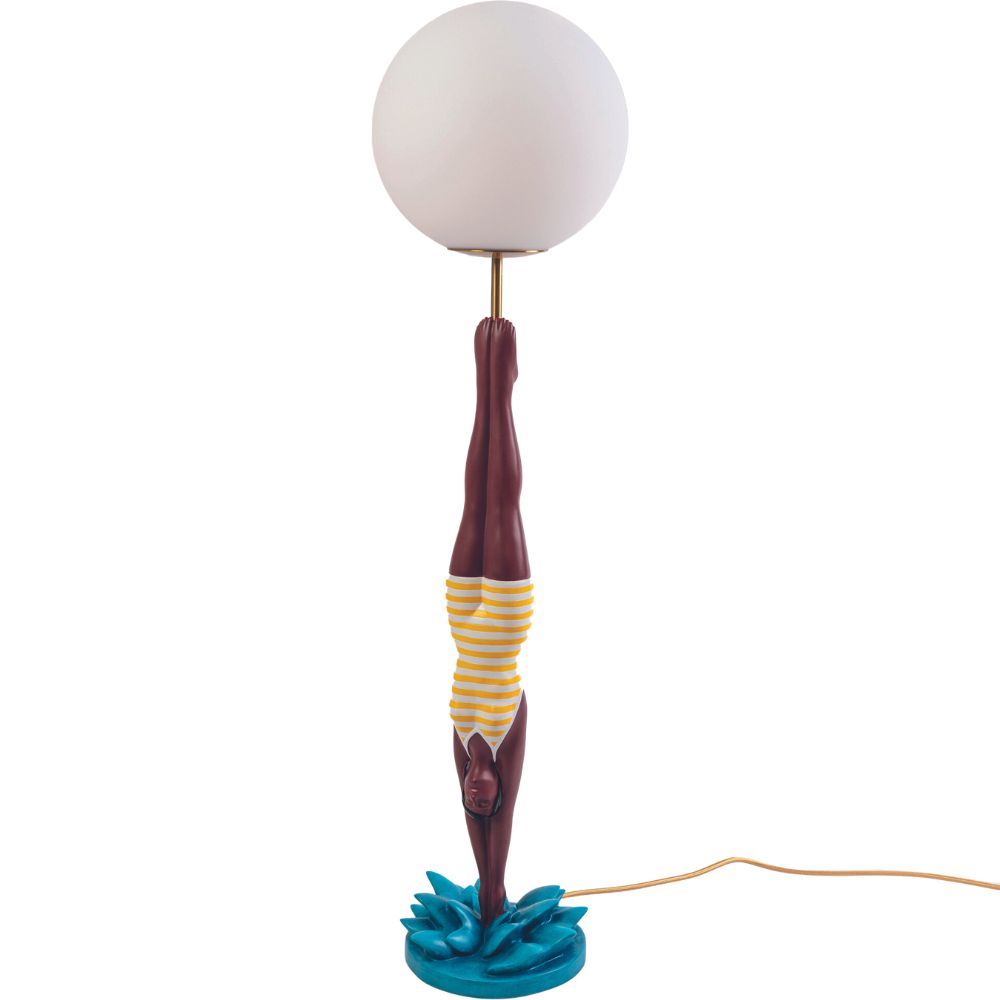Tafellamp LADY DIVER 95 cm, geel, kunststof, Seletti