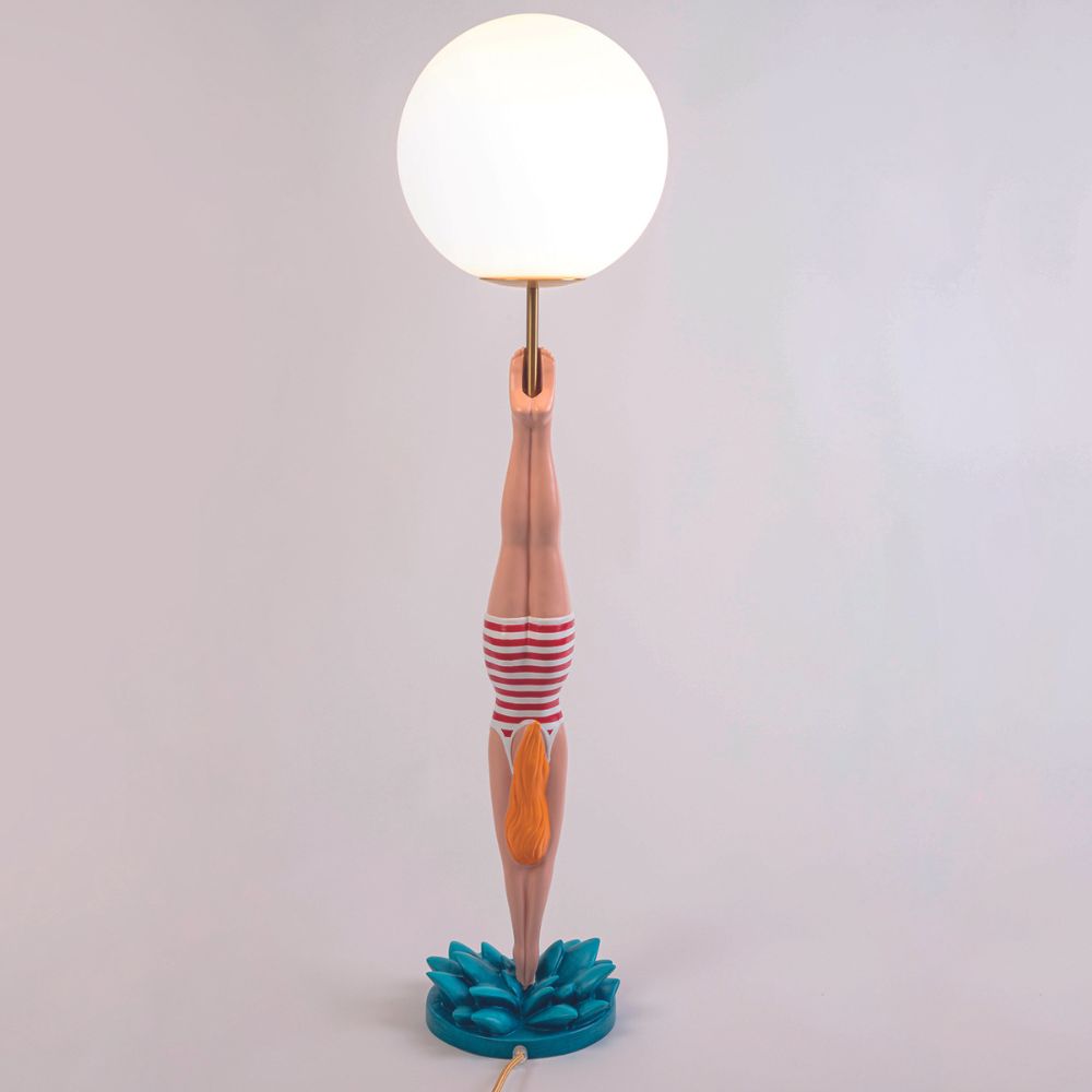 Tafellamp LADY DIVER 95 cm, rood, kunststof, Seletti