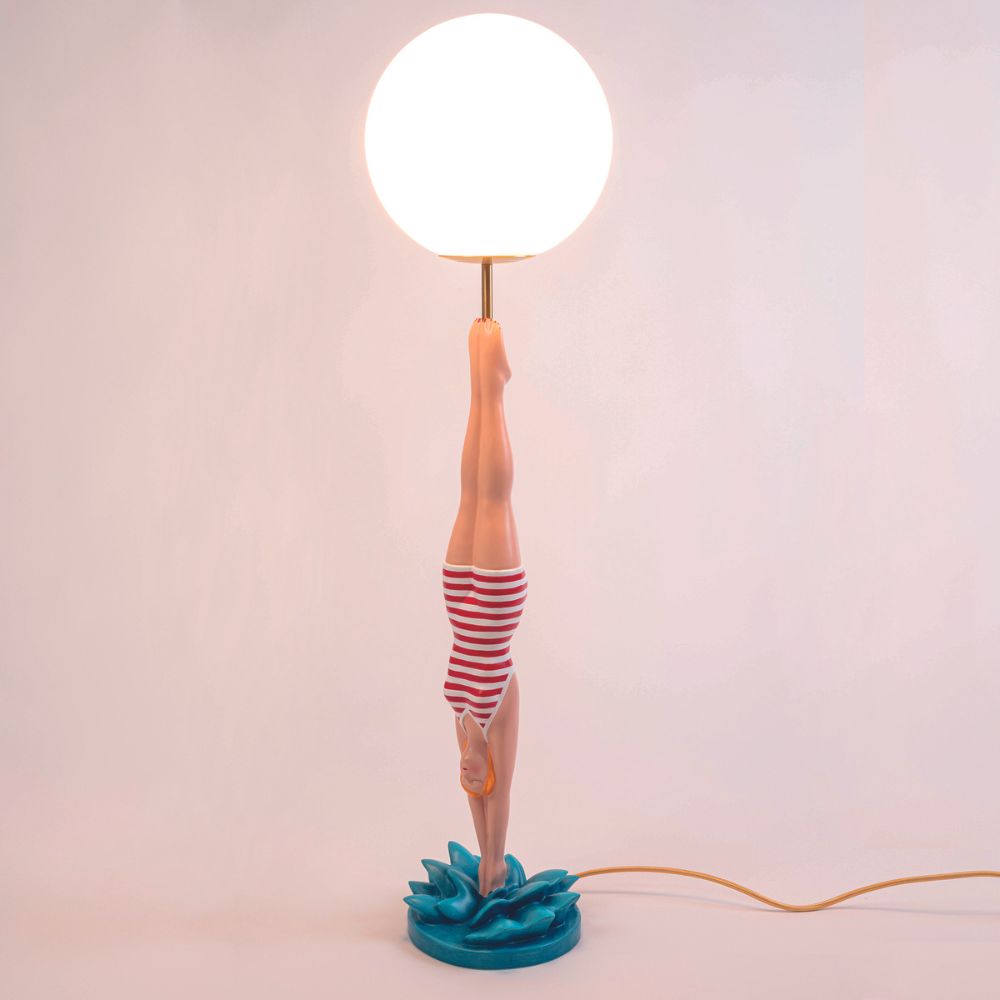 Tafellamp LADY DIVER 95 cm, rood, kunststof, Seletti