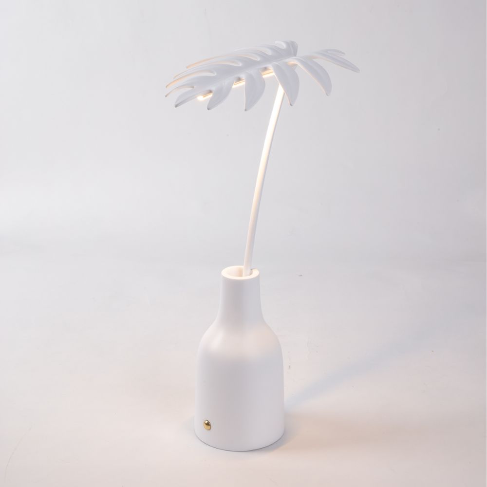 Draagbare tafellamp LEAF #2 33 cm, wit, kunststof, Seletti