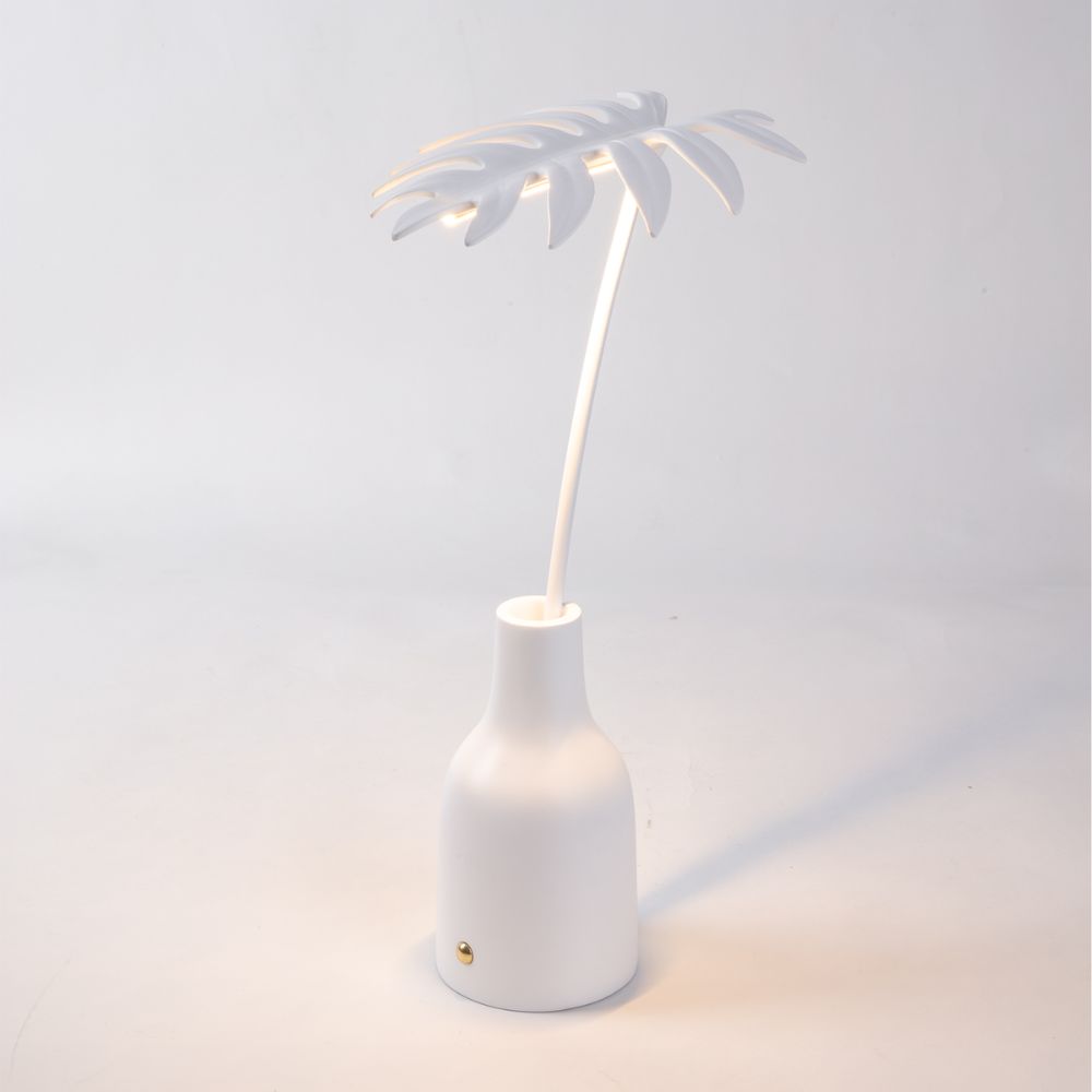 Draagbare tafellamp LEAF #2 33 cm, wit, kunststof, Seletti