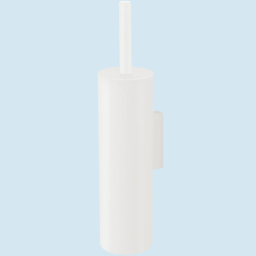 Toiletborstel met houder TUBO 40 cm, wandbevestiging, wit, roestvrij staal, Zack