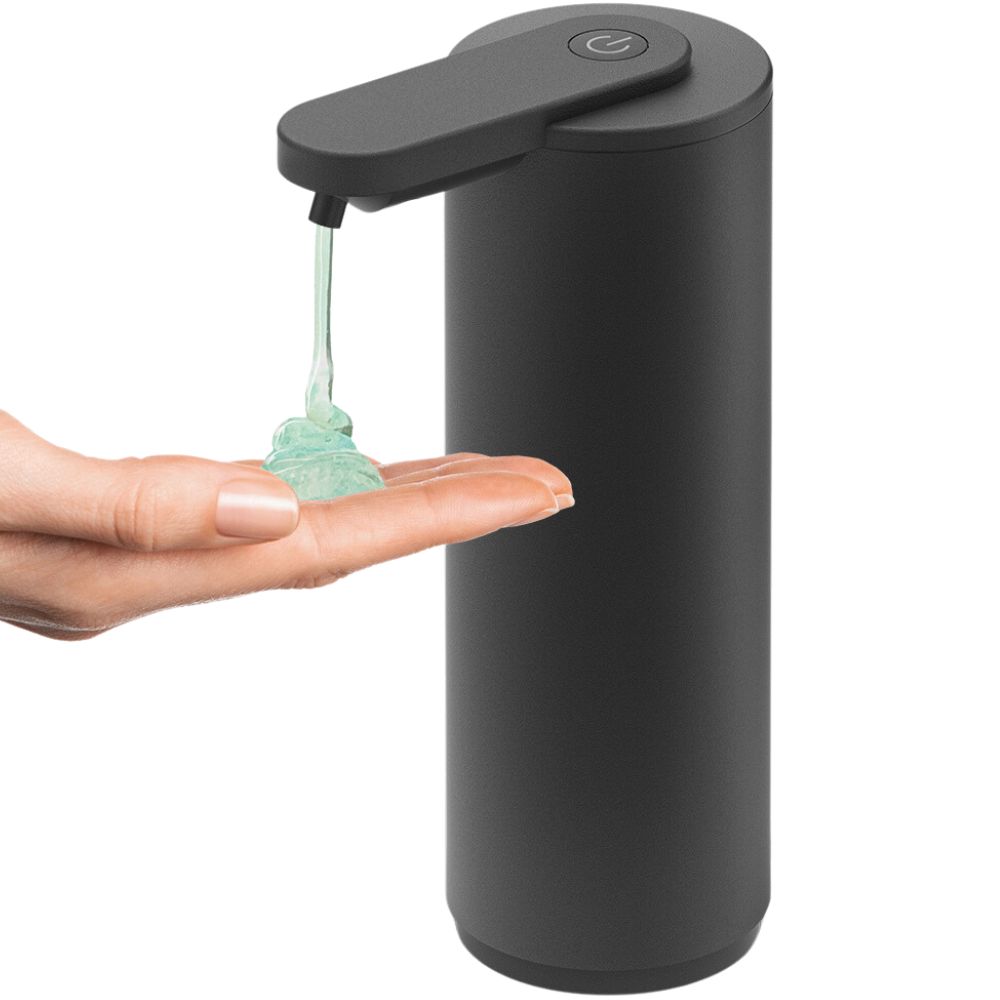Zeepdispenser TERVA 175 ml, contactloos, zwart, roestvrij staal, Zack