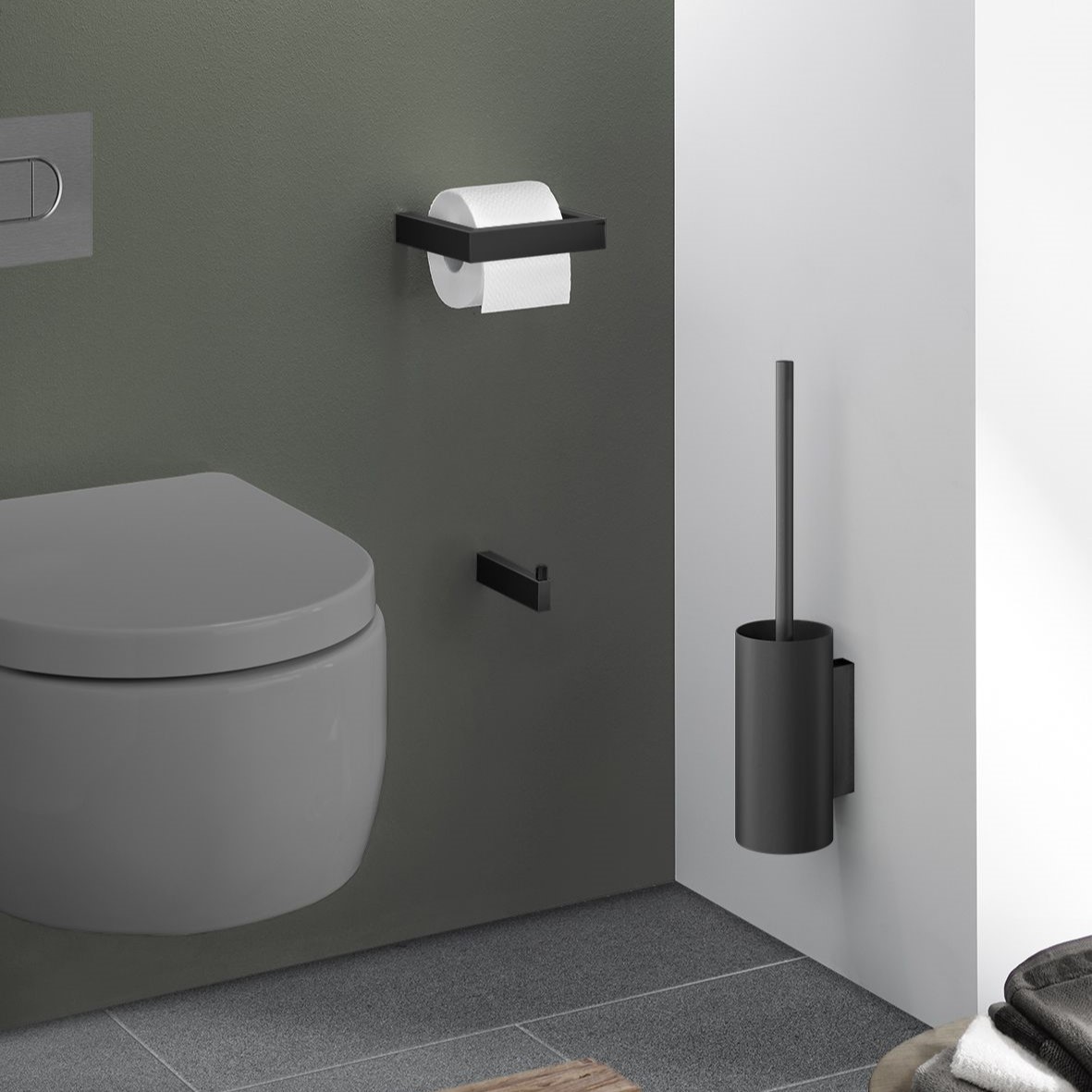 Wc-rolhouder LINEA 15 cm, zwart, roestvrij staal, Zack