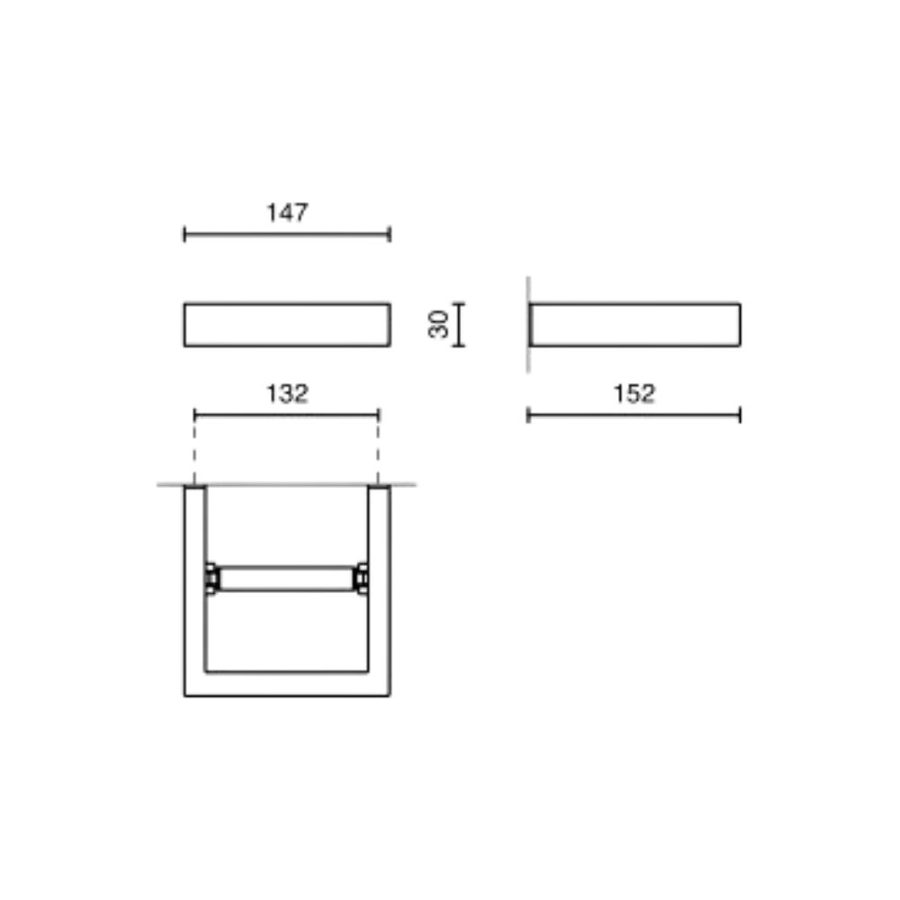 Wc-rolhouder LINEA 15 cm, zwart, roestvrij staal, Zack