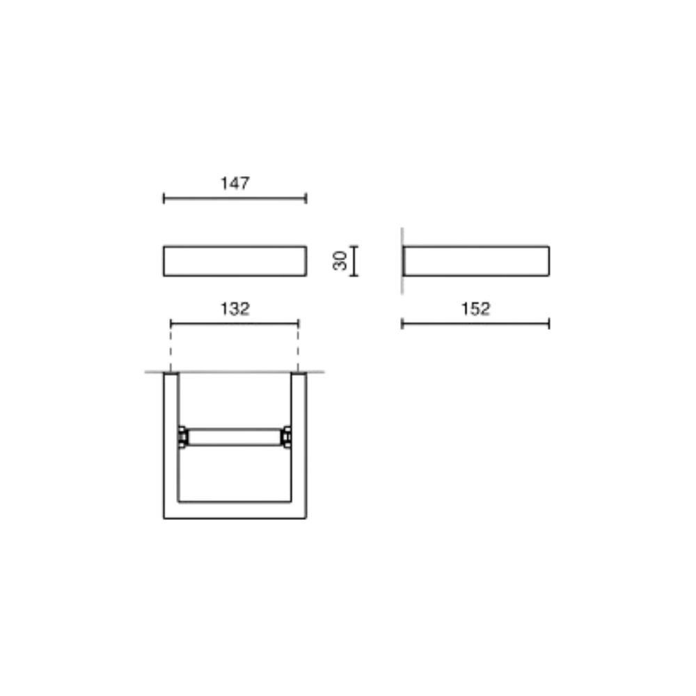 Wc-rolhouder LINEA 15 cm, mat, roestvrij staal, Zack