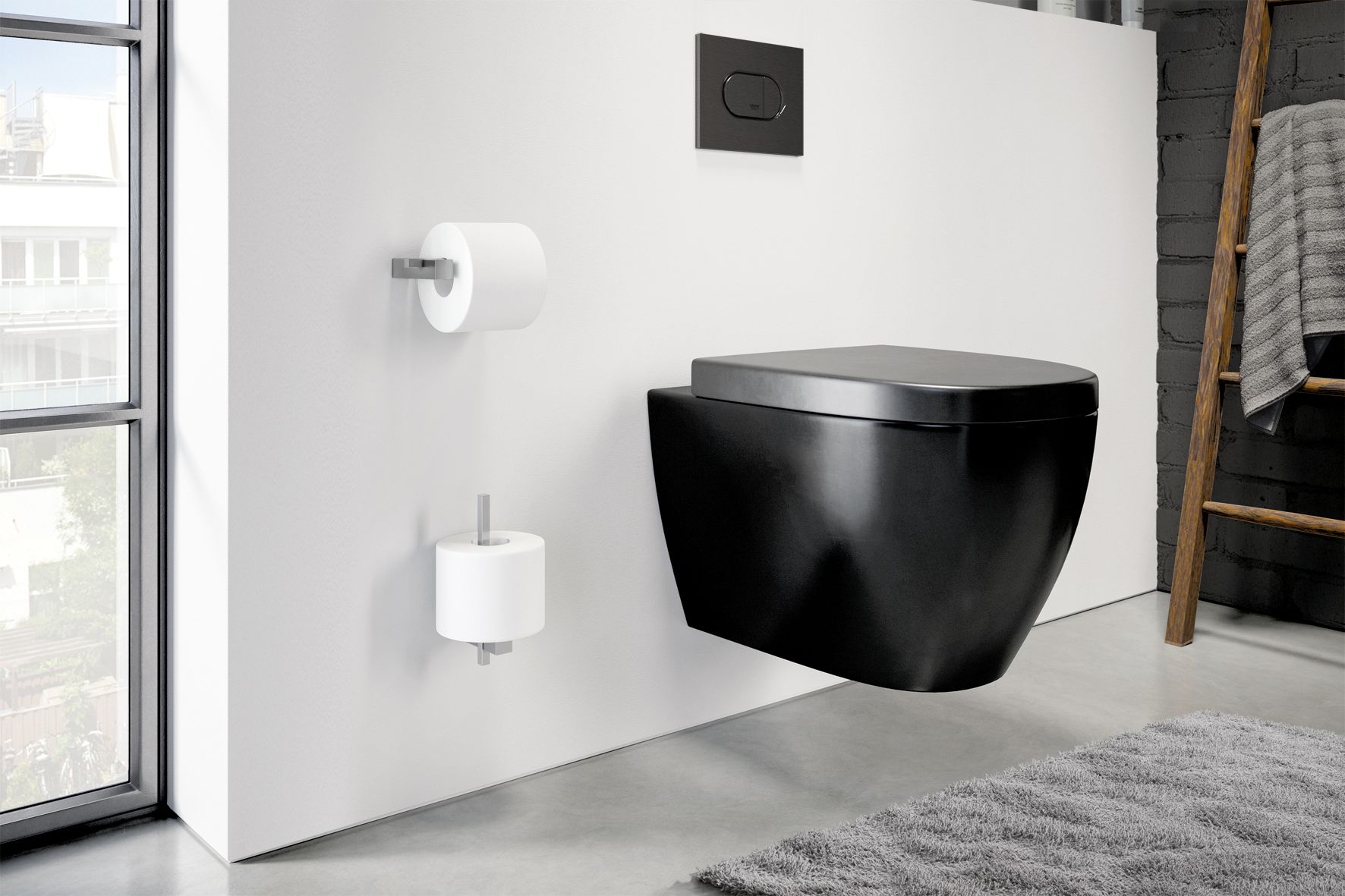 Wc-rolhouder CARVO 16 cm, mat, roestvrij staal, Zack