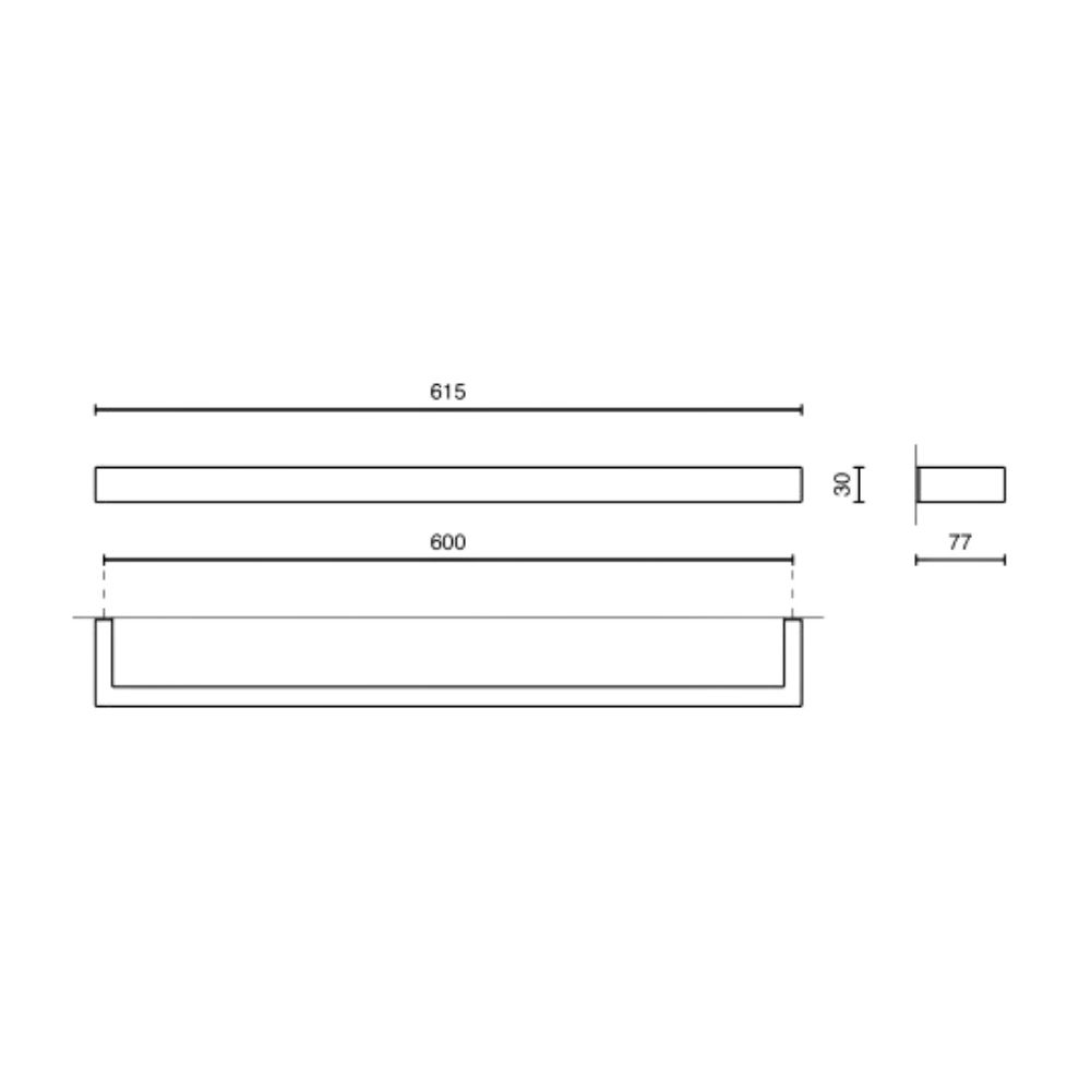 Handdoekenrek LINEA 61 cm, zwart, roestvrij staal, Zack