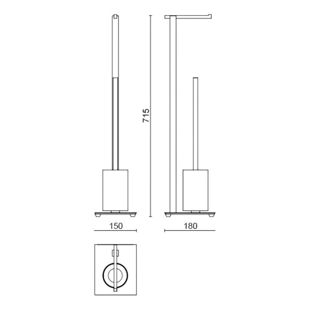 Toiletbutler CARVO 72 cm, wit, roestvrij staal, Zack