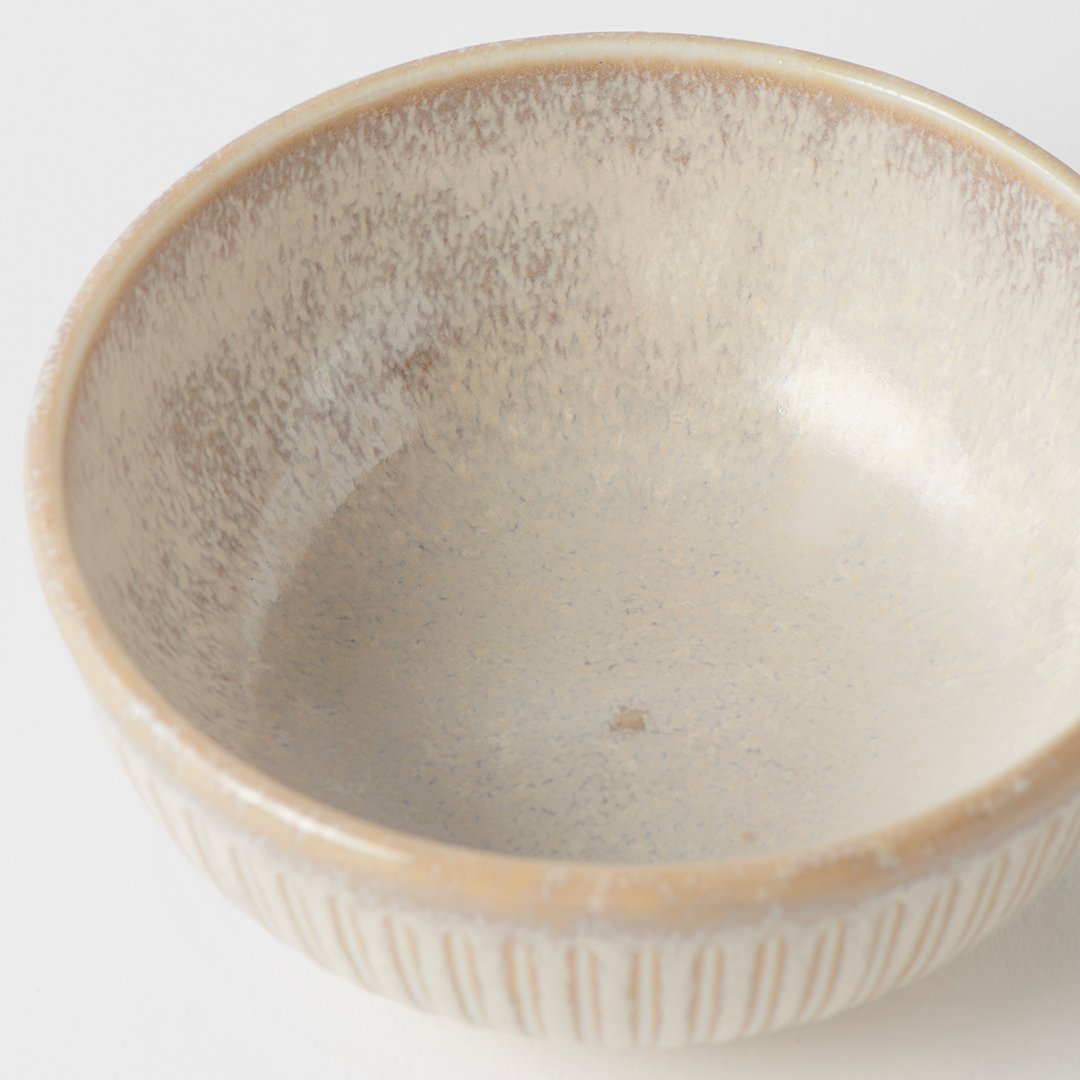 Eetkom RIDGED ALABASTER 160 ml, crème, keramiek, MIJ