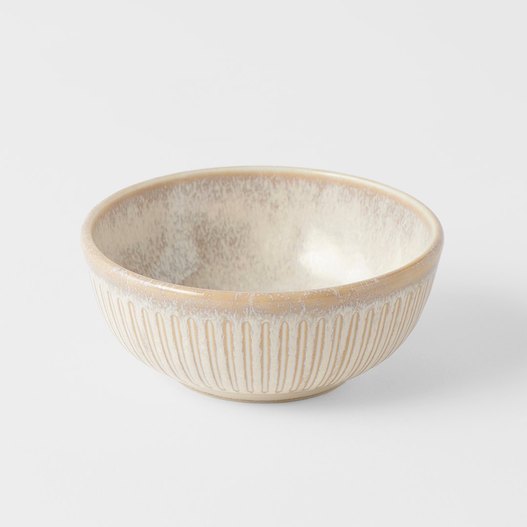 Eetkom RIDGED ALABASTER 160 ml, crème, keramiek, MIJ