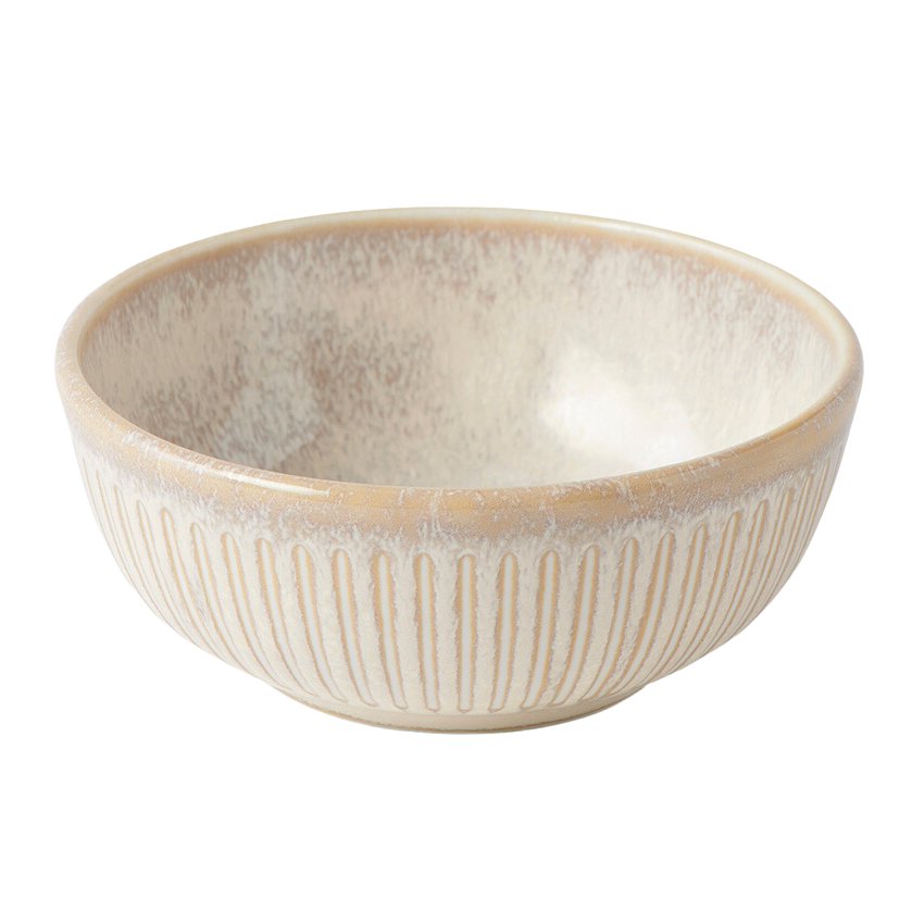Eetkom RIDGED ALABASTER 160 ml, crème, keramiek, MIJ