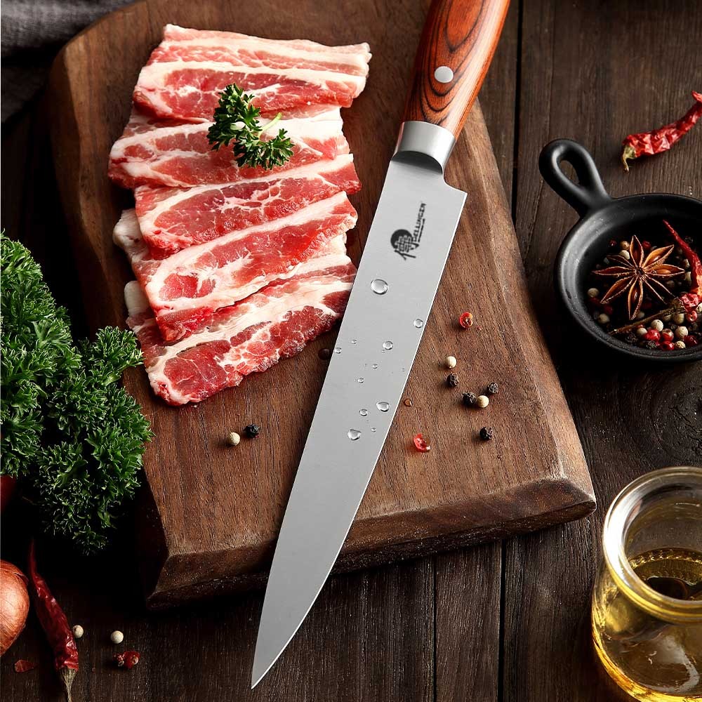 Snijmes GERMAN PAKKA WOOD 20 cm, bruin, Dellinger