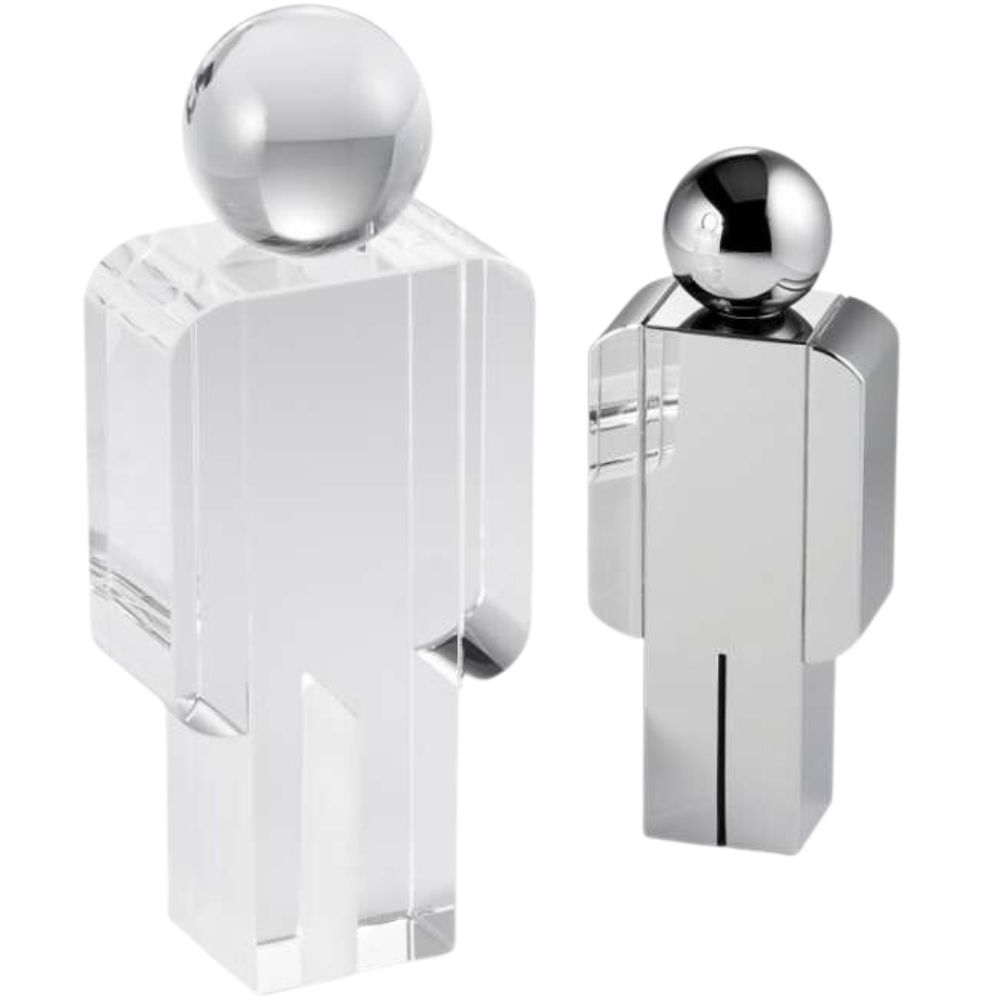 Decoratieve sculpture JONAS 15 cm, zilver, glas, Philippi