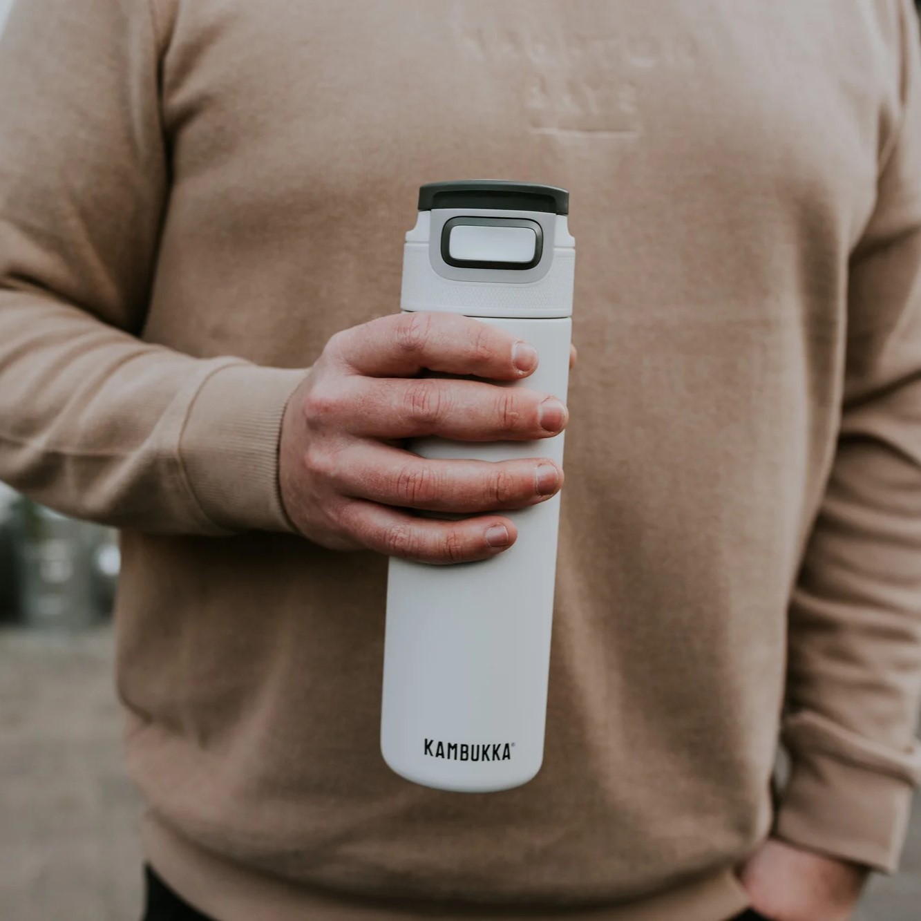 Thermosfles ELTON INSULATED 600 ml, krijtwit, roestvrij staal, Kambukka