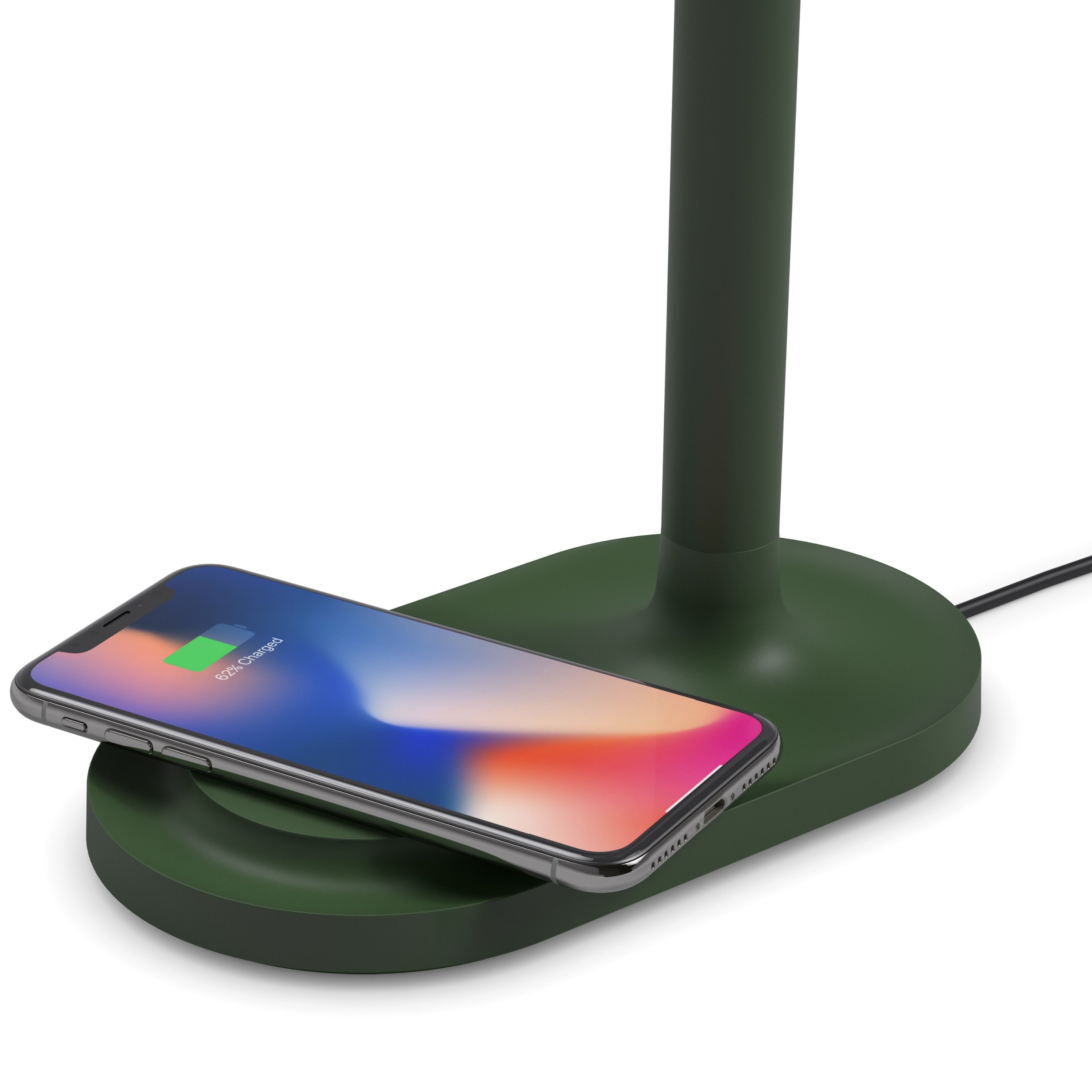 Tafellamp EMENDO 29 cm, met draadloze Qi-oplader, smaragdgroen, Eva Solo