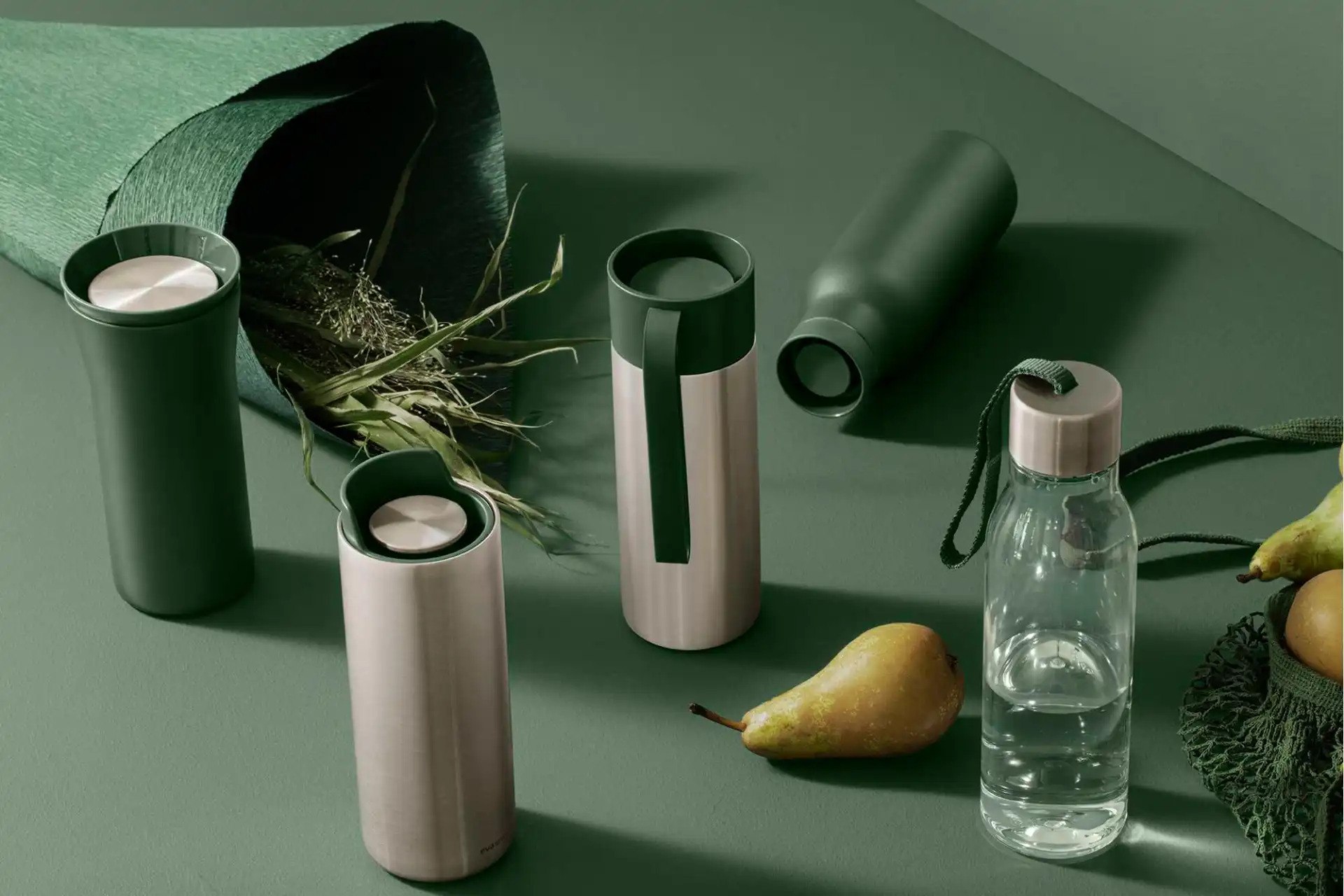 Waterbidon 500 ml, smaragdgroen bandje, kunststof, Eva Solo