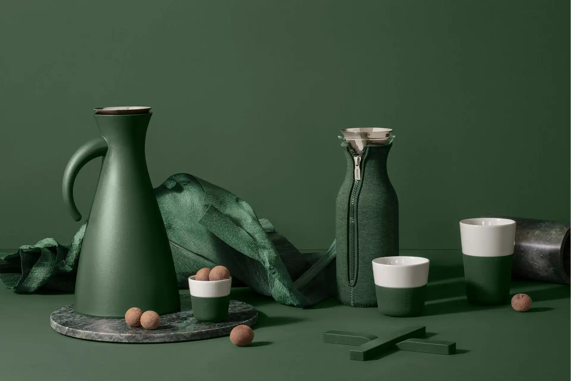 Thermosbeker voor caffé latte 360 ml, set van 2 stuks, smaragdgroen groen, Eva Solo