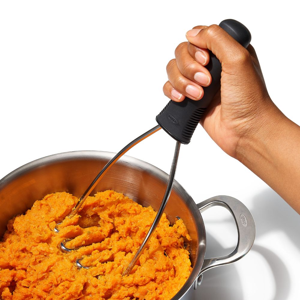 Aardappelstamper GOOD GRIPS 27 cm, zwart, roestvrij staal, OXO