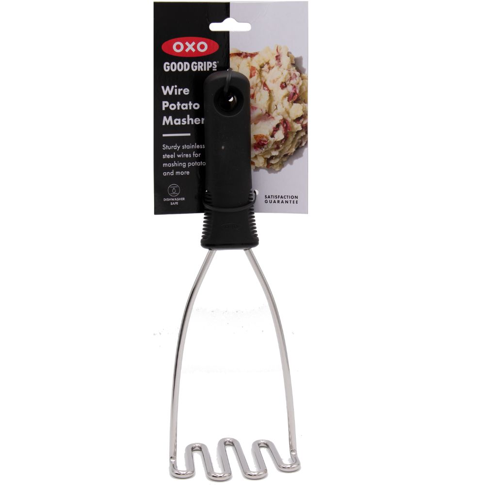 Aardappelstamper GOOD GRIPS 27 cm, zwart, roestvrij staal, OXO