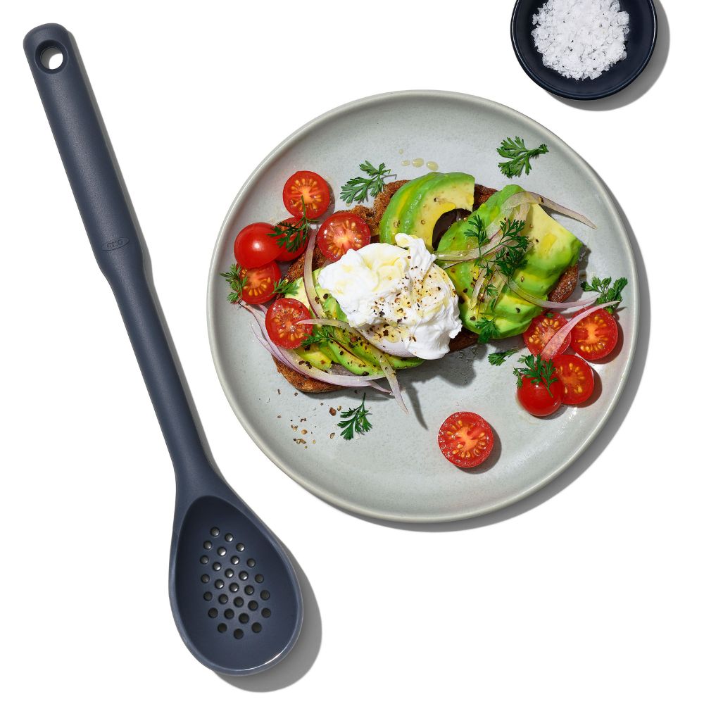 Gaatjeslepel GOOD GRIPS 33 cm, grijs, silicone, OXO