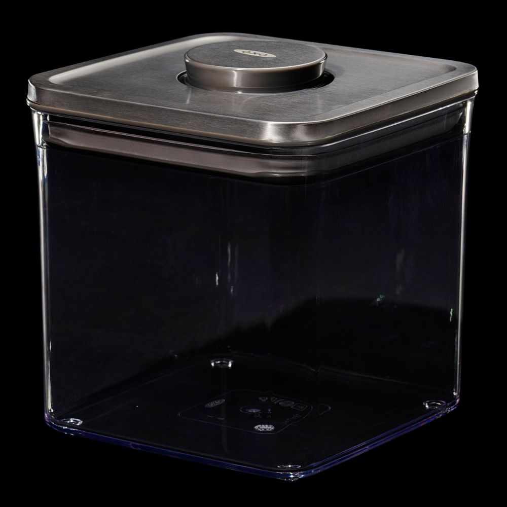 Voorraadbus POP STEEL 2,6 l, groot vierkant, kunststof, OXO