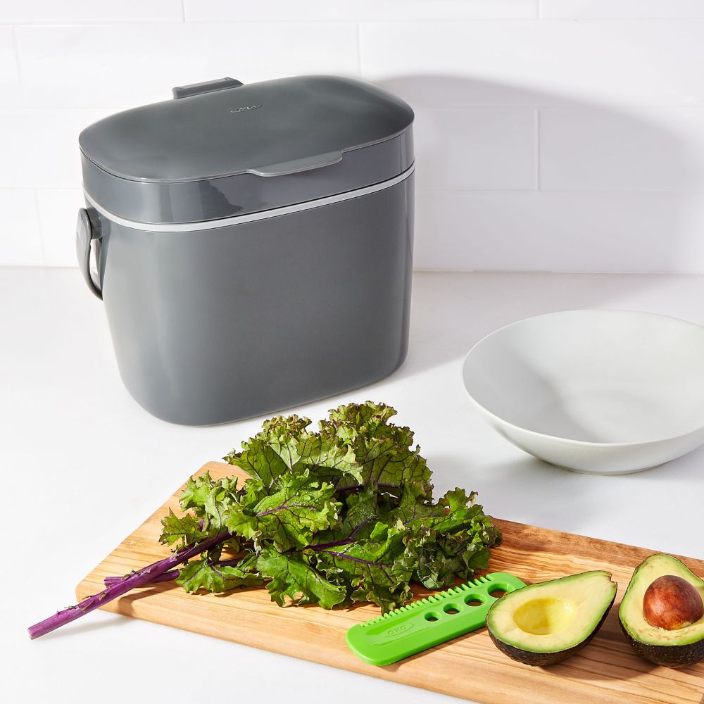 Bioafvalcontainer EASY-CLEAN GOOD GRIPS 6,62 l, grijs, plastic, OXO