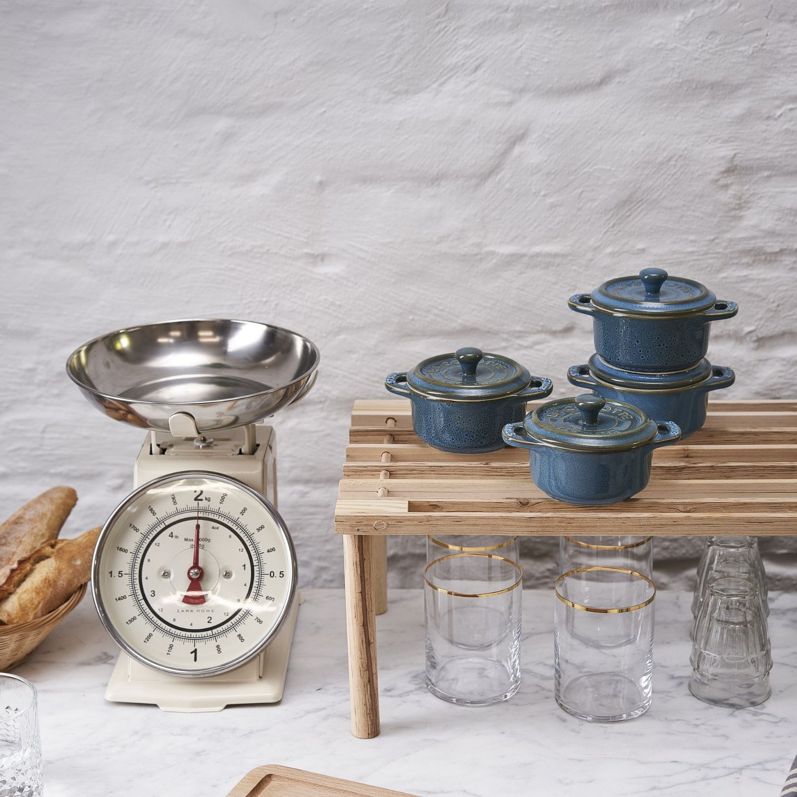 Cocotte (set) 10 cm, set van 4, turquoise, keramiek, Staub