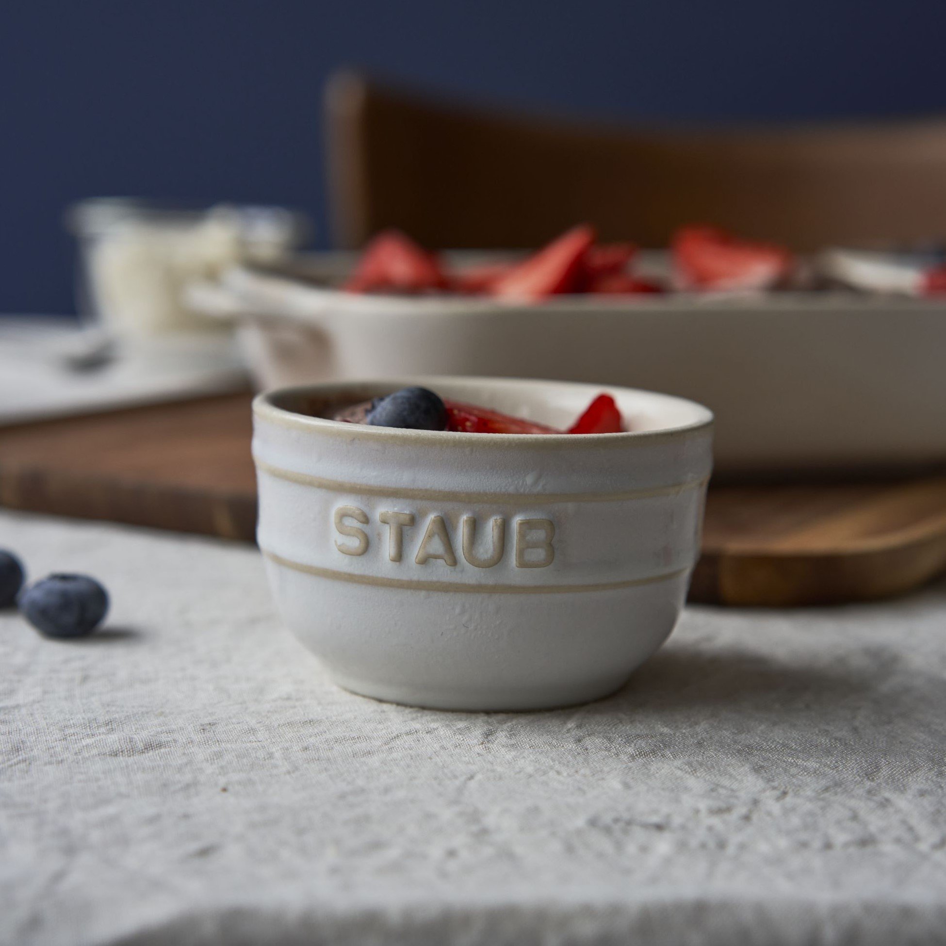 Ramekin 9 cm, set van 4, ivoor, keramiek, Staub