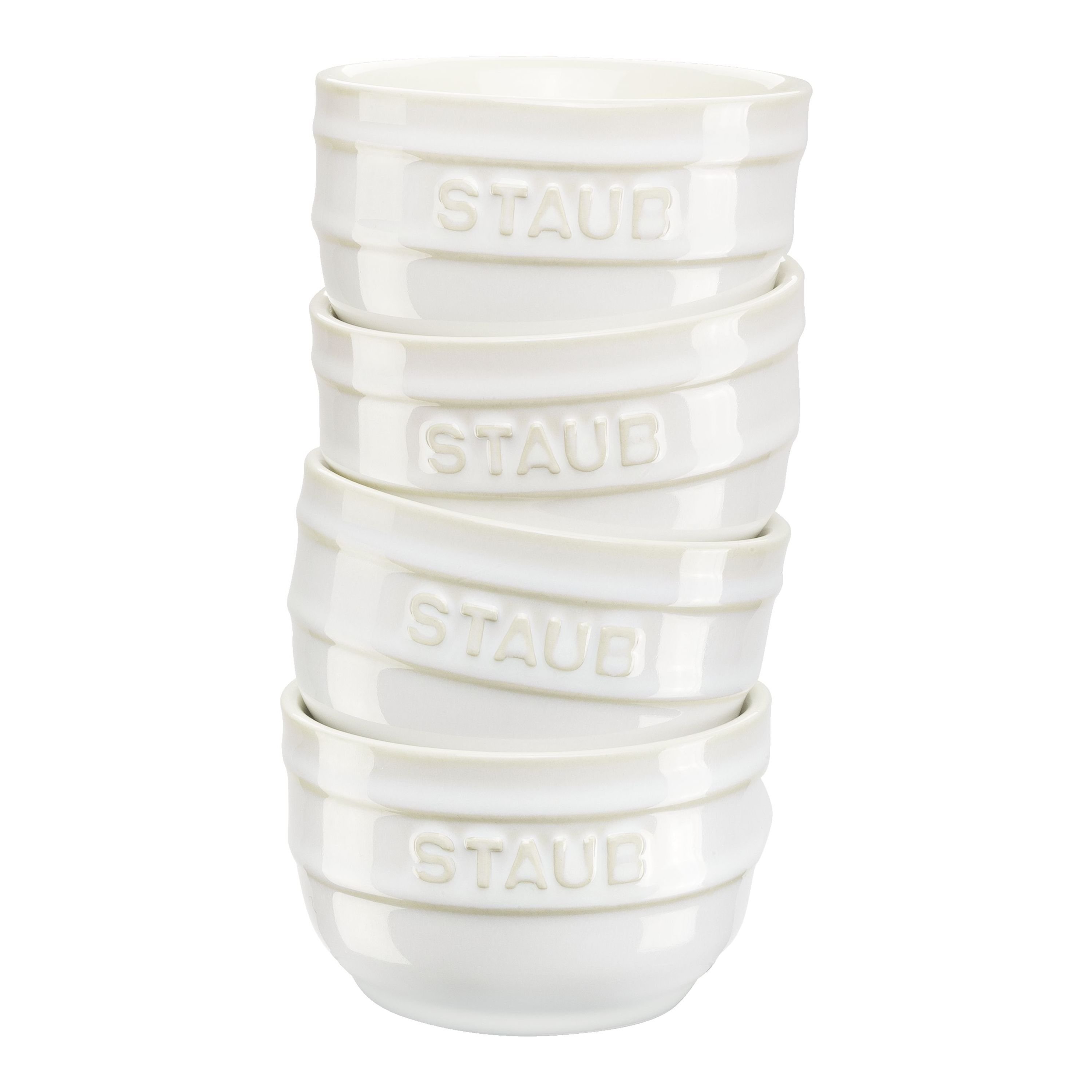 Ramekin 9 cm, set van 4, ivoor, keramiek, Staub