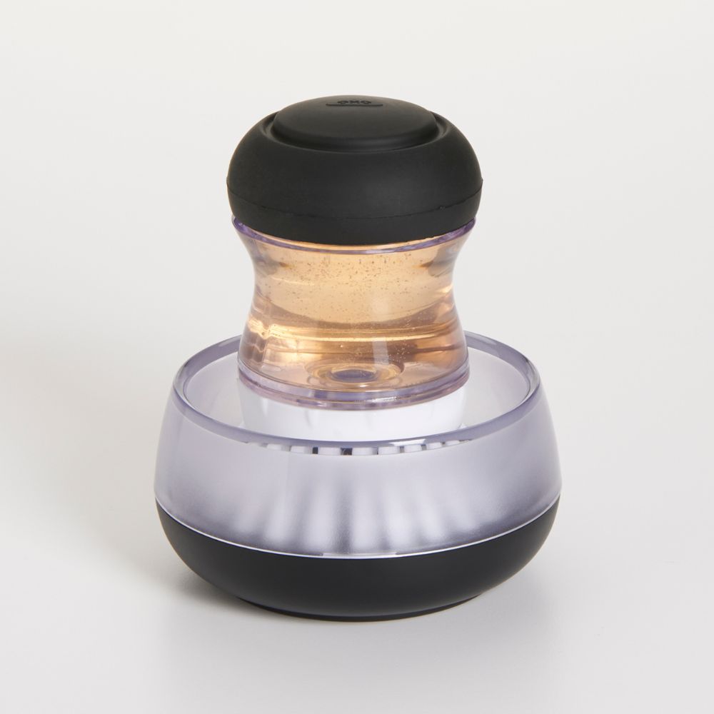 Afwasborstel GOOD GRIPS, met zeepdispenser, zwart, nylon, OXO