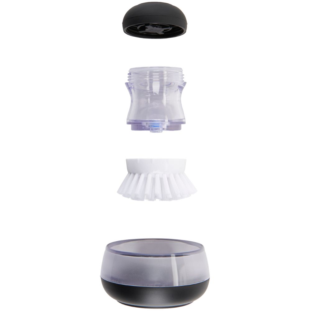 Afwasborstel GOOD GRIPS, met zeepdispenser, zwart, nylon, OXO