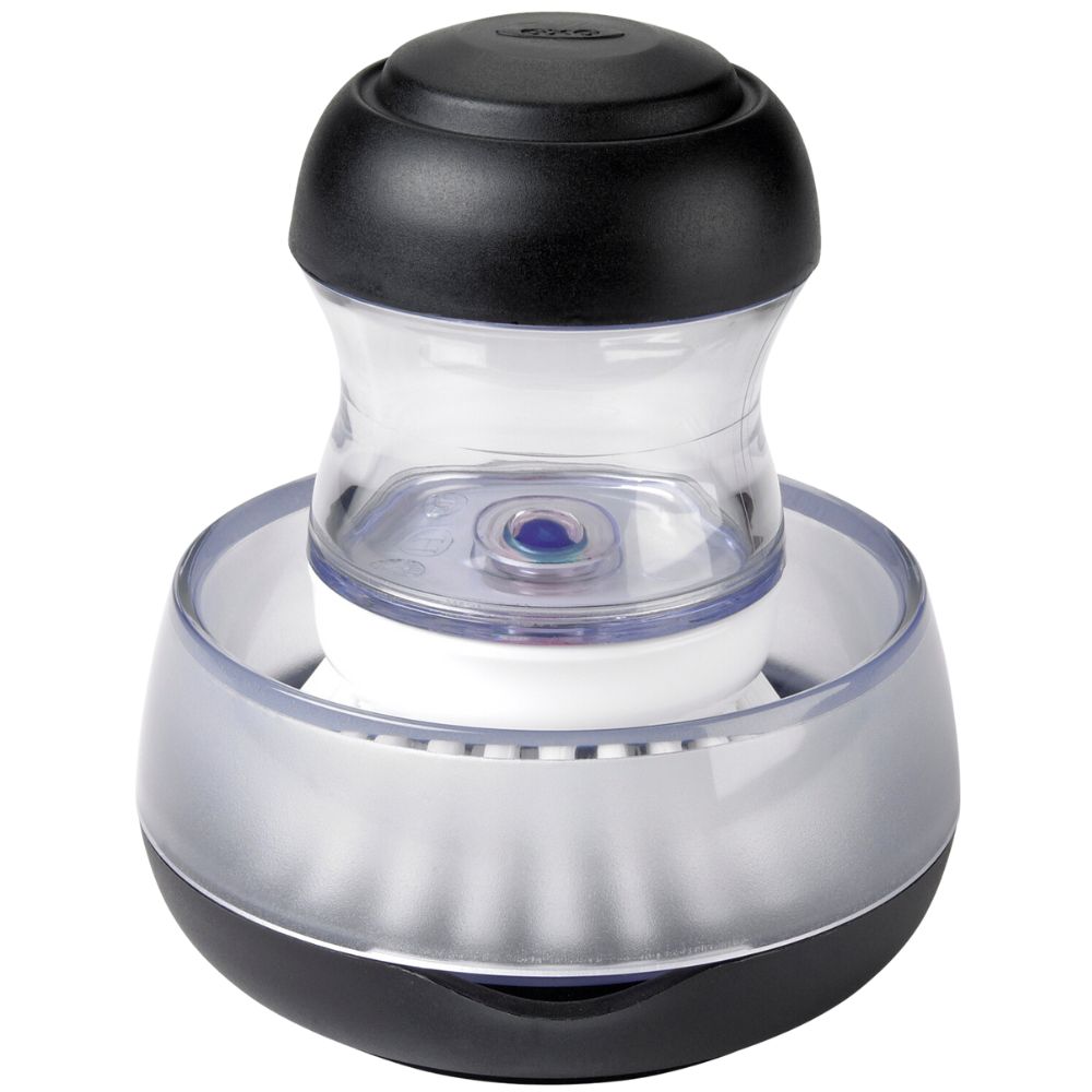 Afwasborstel GOOD GRIPS, met zeepdispenser, zwart, nylon, OXO