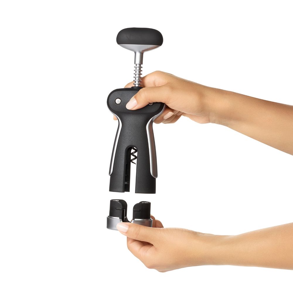 Kurkentrekker met dubbele hefboom GOOD GRIPS 26 cm, zwart, roestvrij staal, OXO