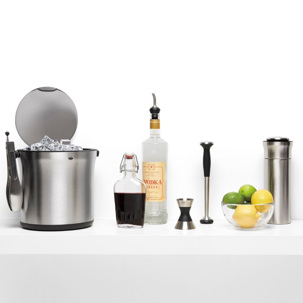 Cocktailstamper STEEL 23 cm, zwart, roestvrij staal, OXO
