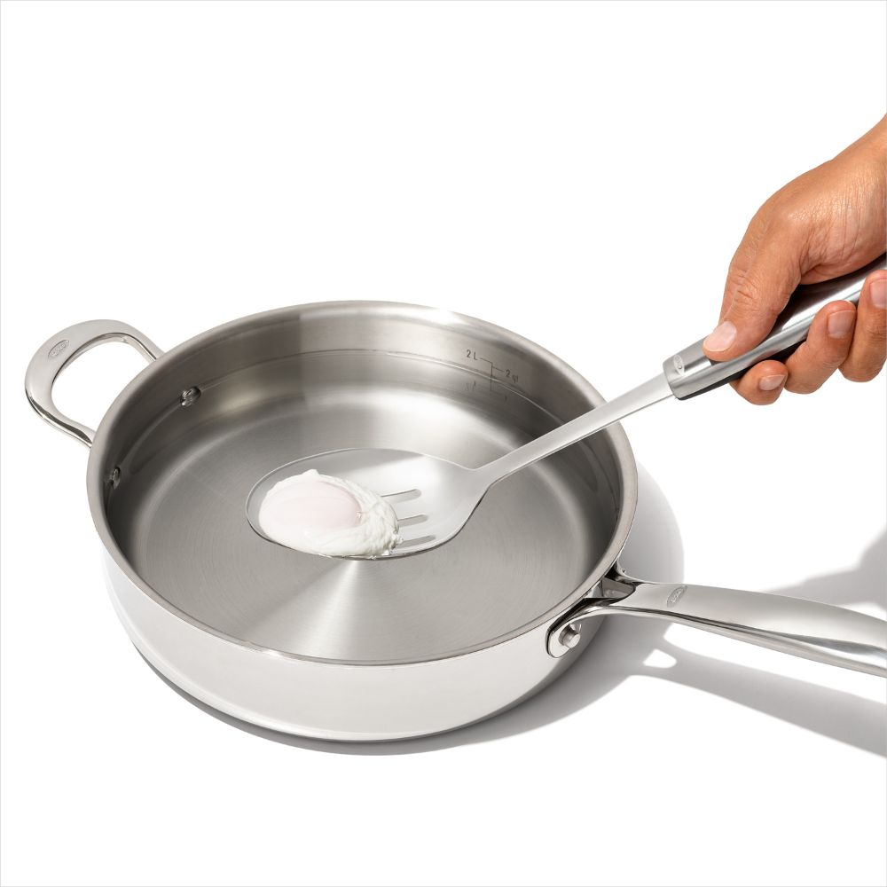 Gaatjeslepel STEEL 32 cm, zilver, roestvrij staal, OXO