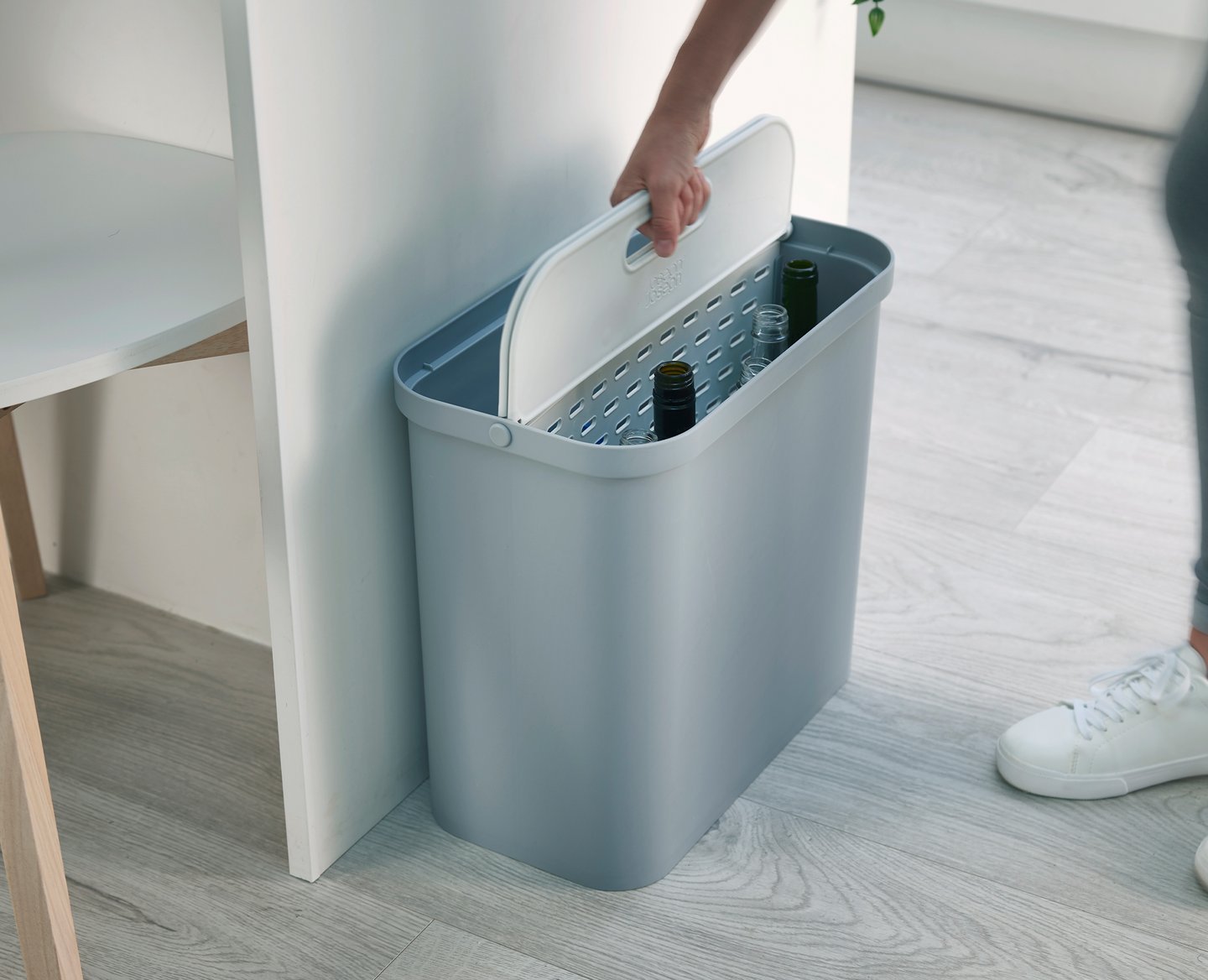 Prullenbak GORECYCLE 30109 14 l, voor gesorteerd afval, grijs, Joseph Joseph