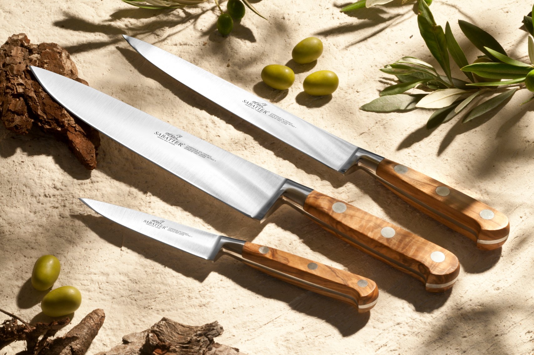 Keukenmes PROVENCAO 10 cm, roestvrijstalen klinknagels, bruin, Lion Sabatier