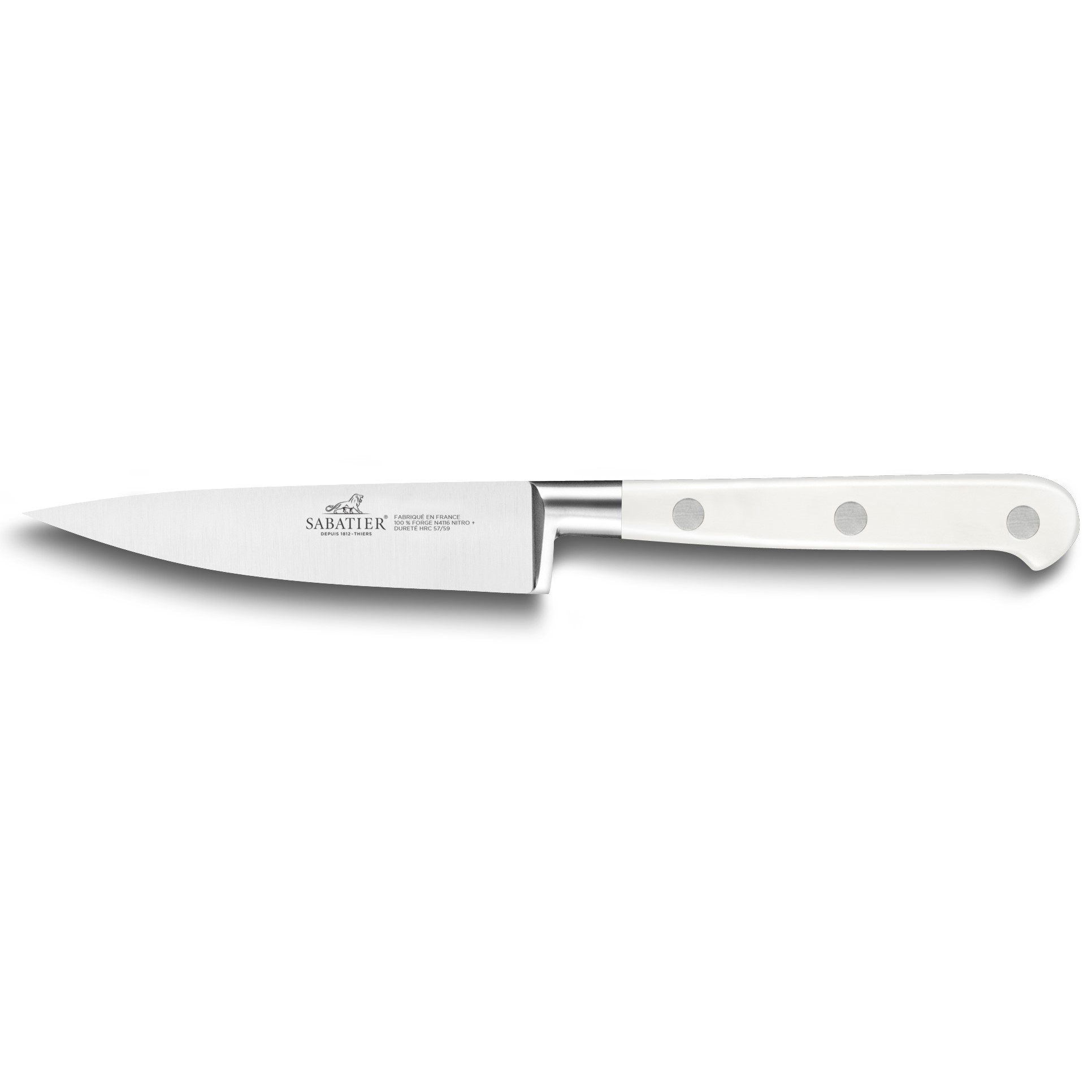 Keukenmes TOQUE 10 cm, roestvrijstalen klinknagels, wit, Lion Sabatier