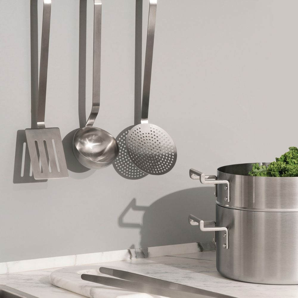 Pannenset CONVIVIO, 4-delig stuks, met deksels, roestvrij staal, Alessi