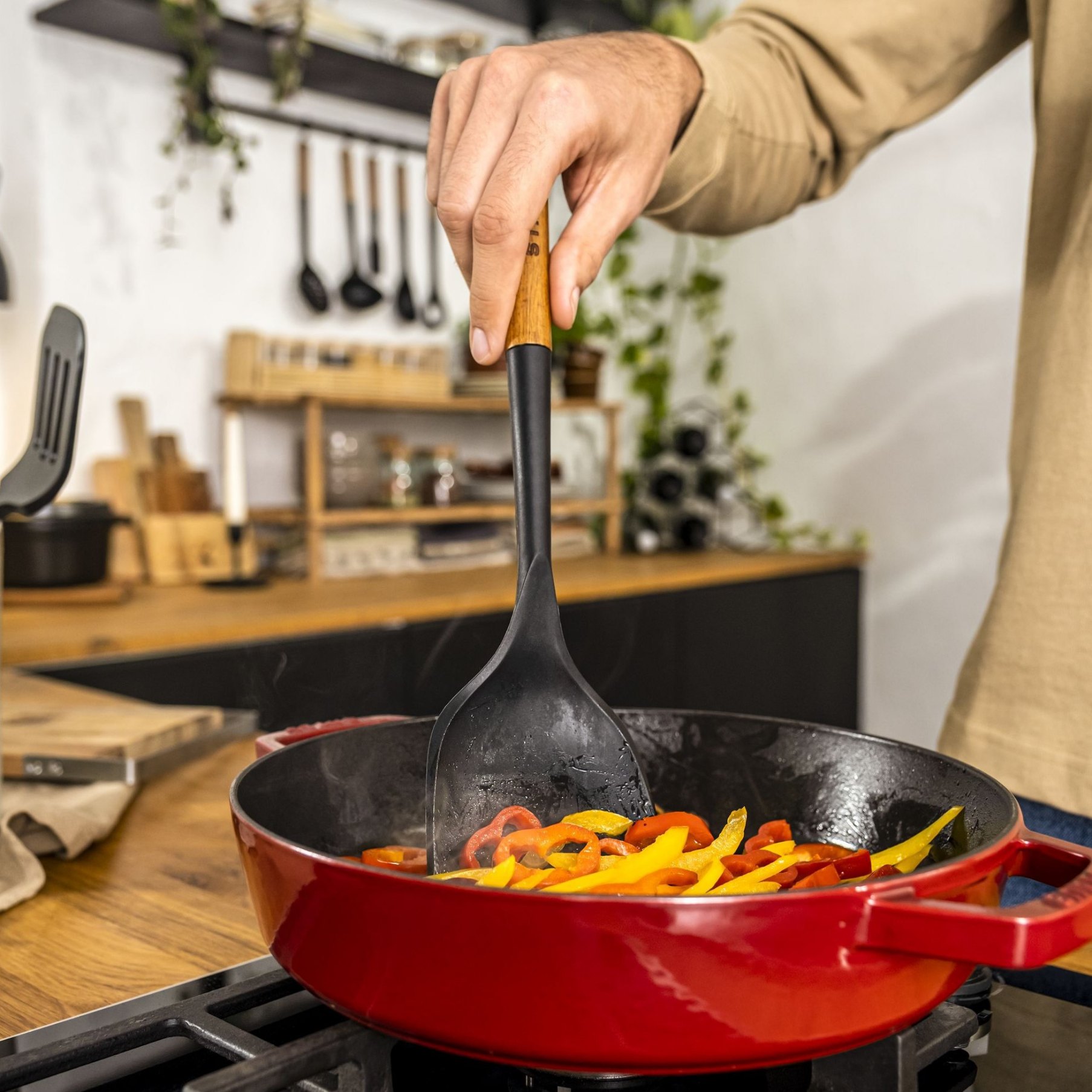 Bakspaan 31 cm, bruin, silicone, Staub