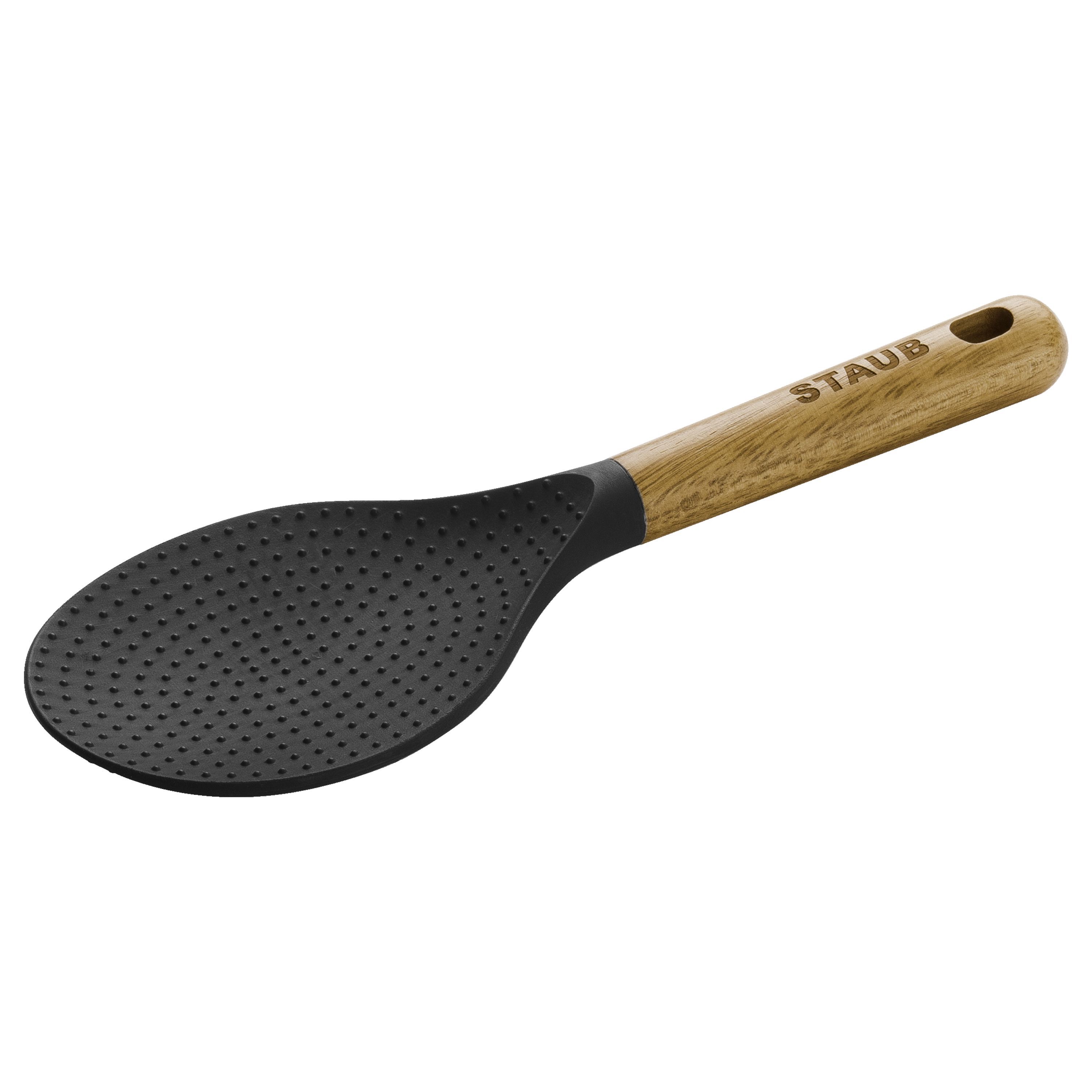 Pollepel 22 cm, voor rijst, bruin, siliconen, Staub