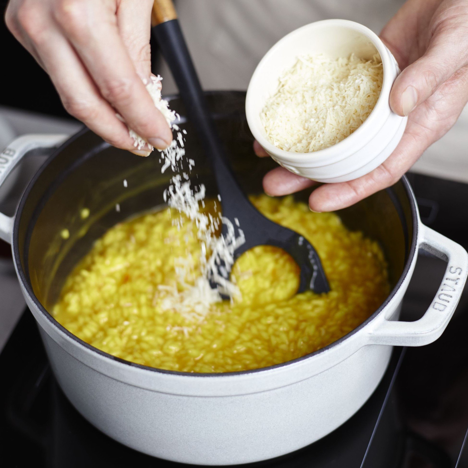 Risottolepel 31 cm, voor risotto, bruin, siliconen, Staub