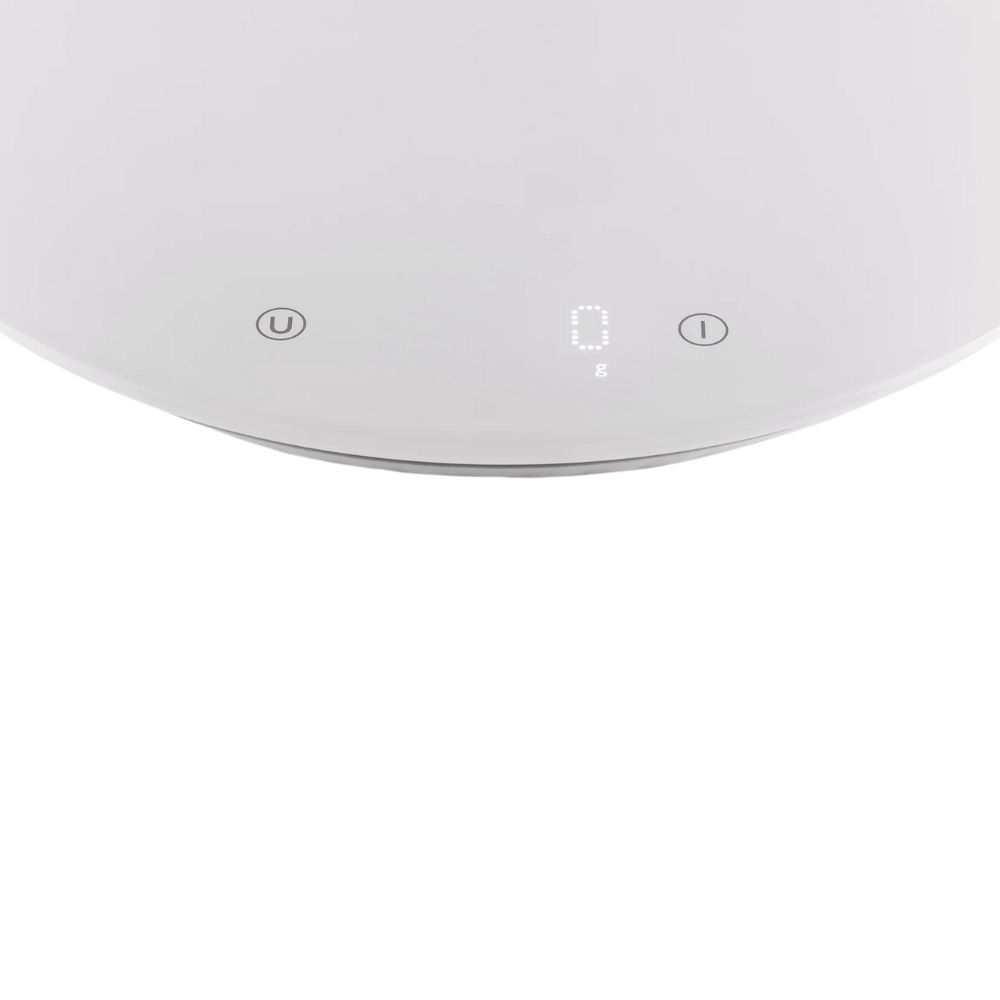 Digitale keukenweegschaal PLISSÉ 27 cm, wit, kunststof, Alessi