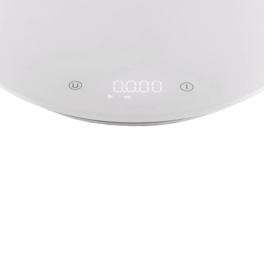 Digitale keukenweegschaal PLISSÉ 27 cm, wit, kunststof, Alessi