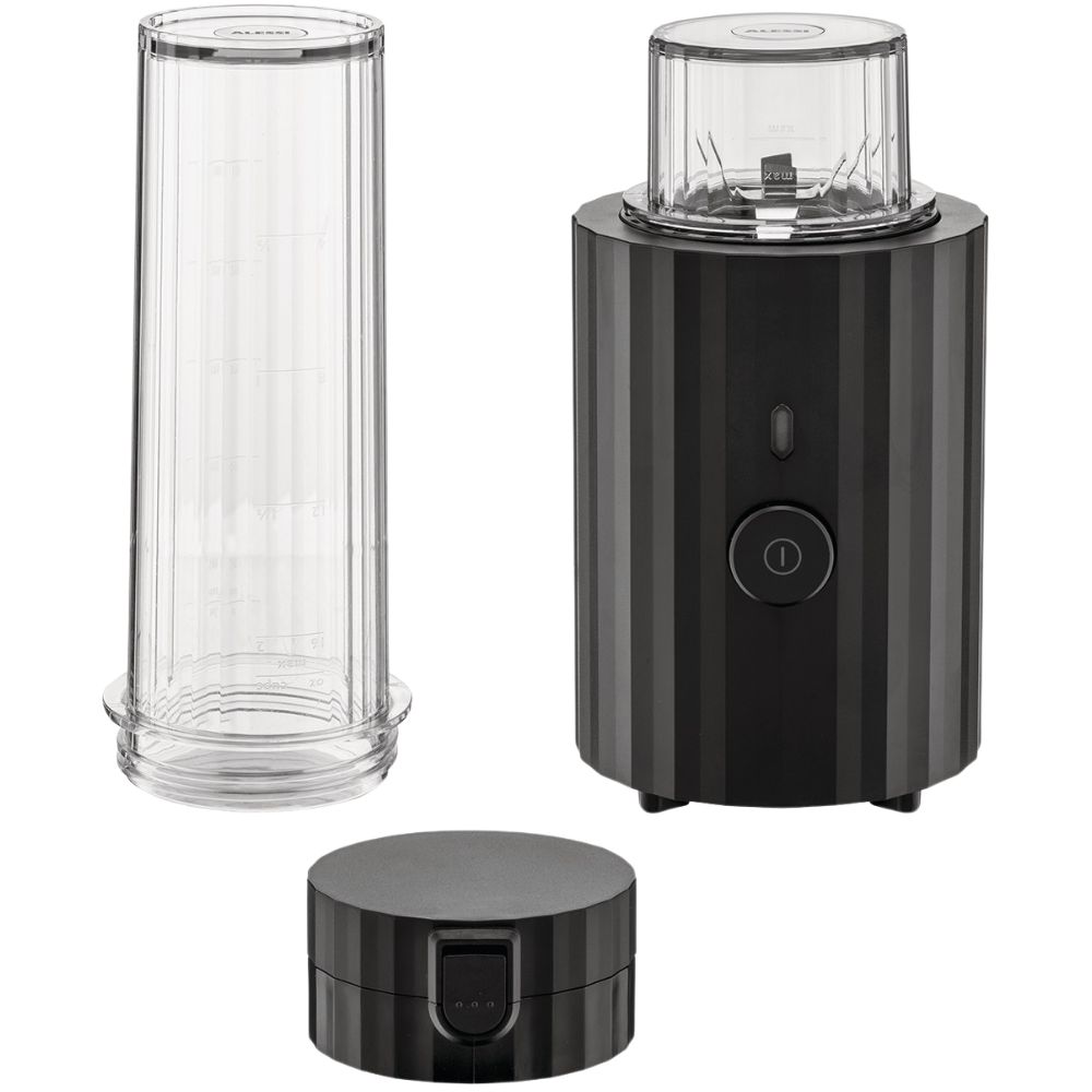 Smoothieblender PLISSÉ 550 ml, zwart, kunststof, Alessi
