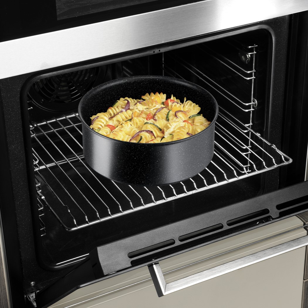 Pannenset INGENIO BLACK STONE L3998702, 7-delig, zwart, aluminium, Tefal