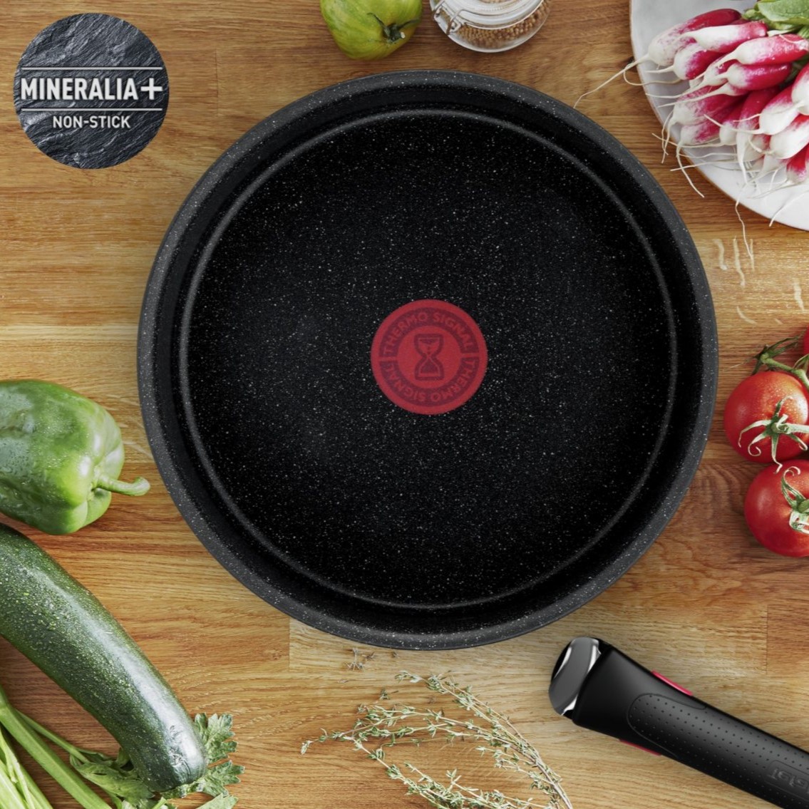 Pannenset INGENIO BLACK STONE L3998702, 7-delig, zwart, aluminium, Tefal