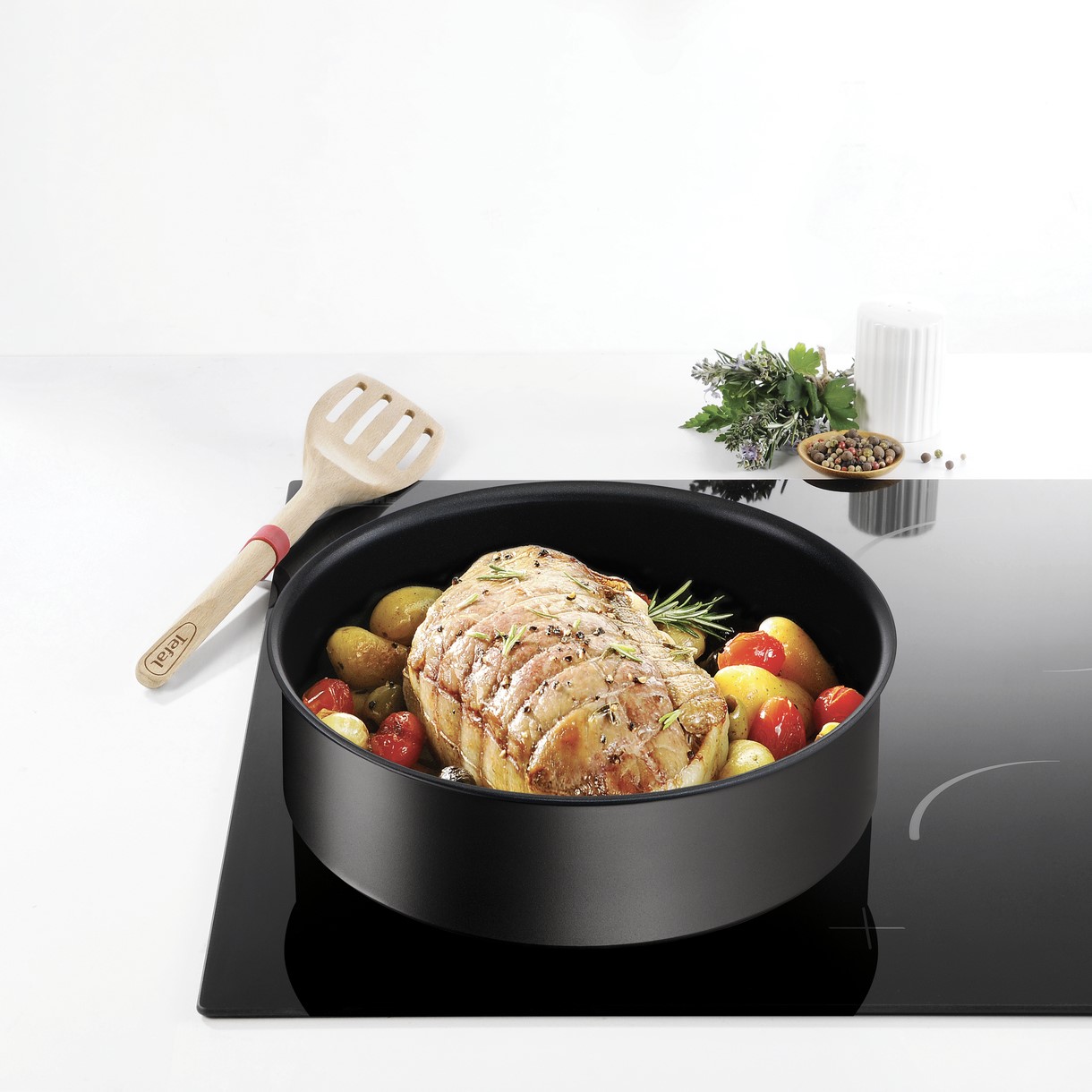 Pannenset INGENIO ECO RESIST L3979202, 4-delig, zwart, aluminium, Tefal